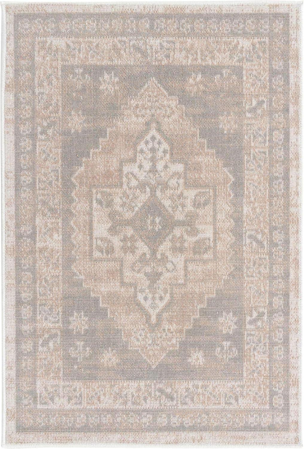 Unique Loom Whitney Collection Area Rug - Geneva (2'  x 3' 1" Rectangle Mink/Light Brown)