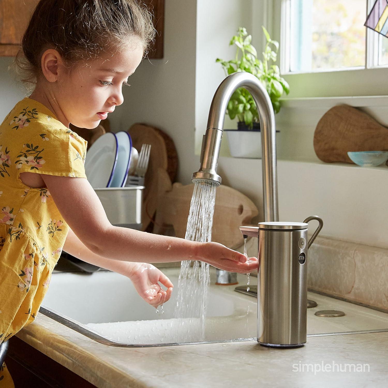 Brushed Stainless Steel Automatic Soap Dispenser with Motion Detection