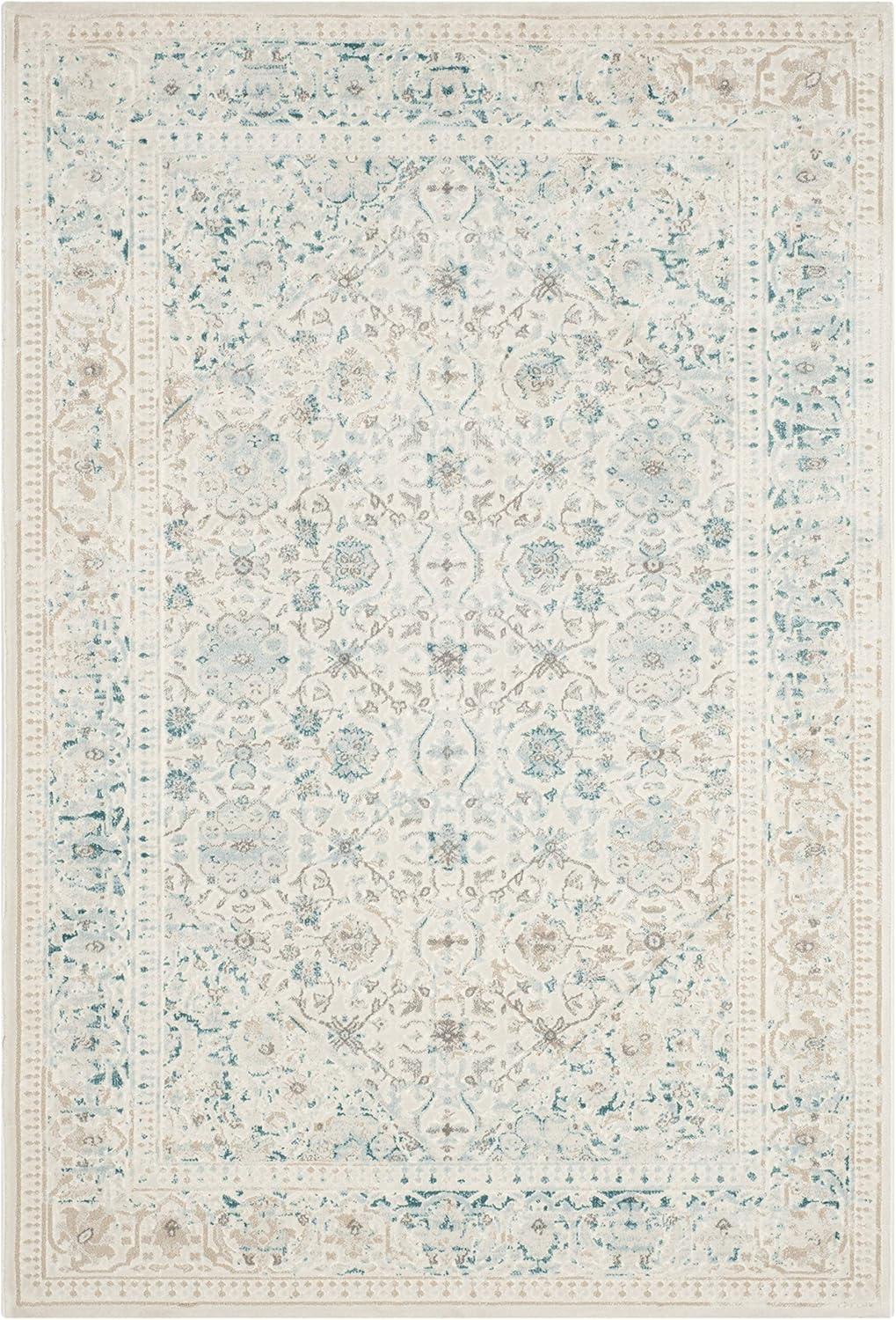 SAFAVIEH Passion Collection Area Rug - 8' x 11', Turquoise & Ivory, Vintage Distressed Design, Non-Shedding & Easy Care, Ideal for High Traffic Areas in Living Room, Bedroom (PAS405B)