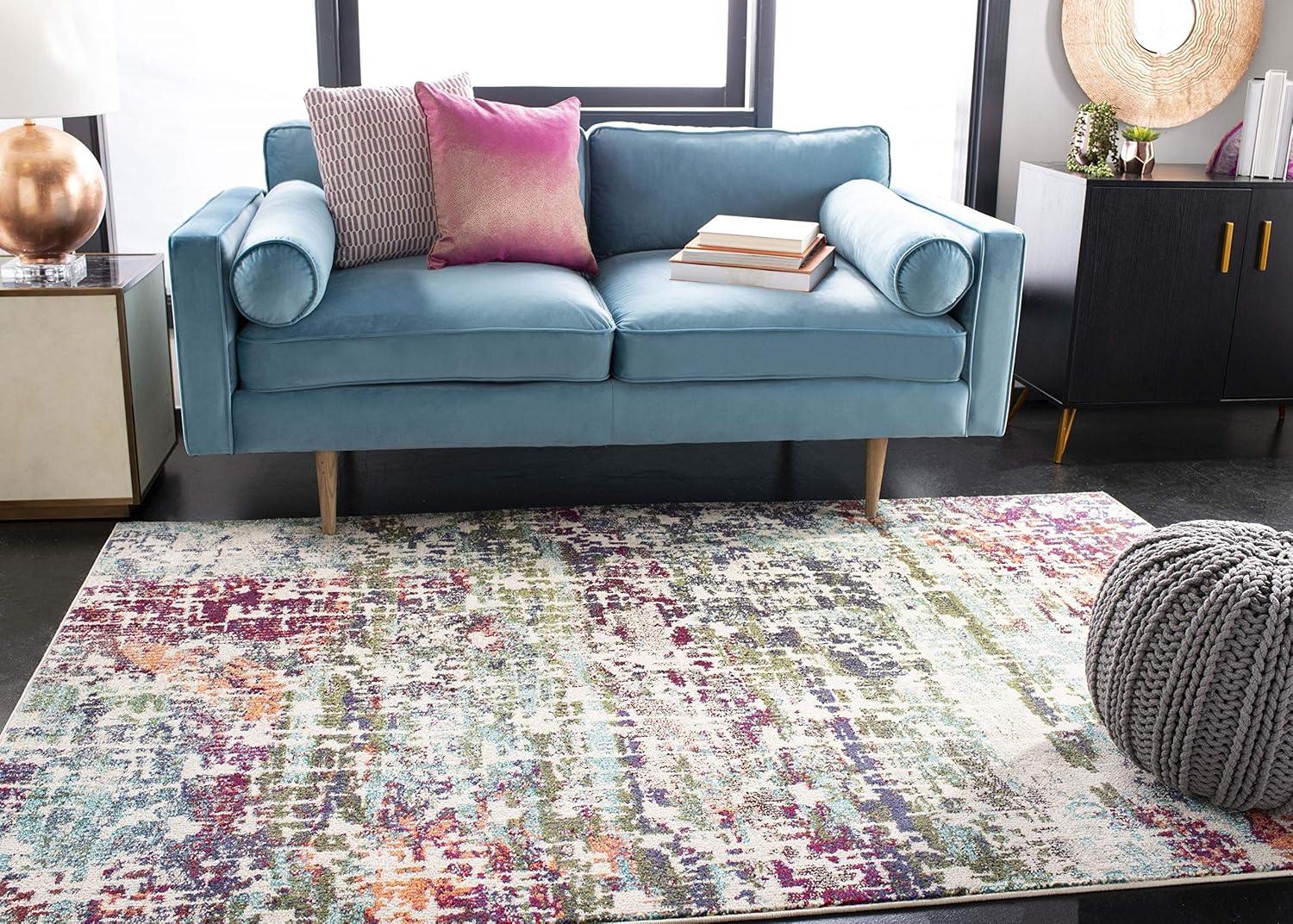 Madison MAD469 Power Loomed Indoor Area Rug - Blue/Green - 5'3"x7'6" - Safavieh