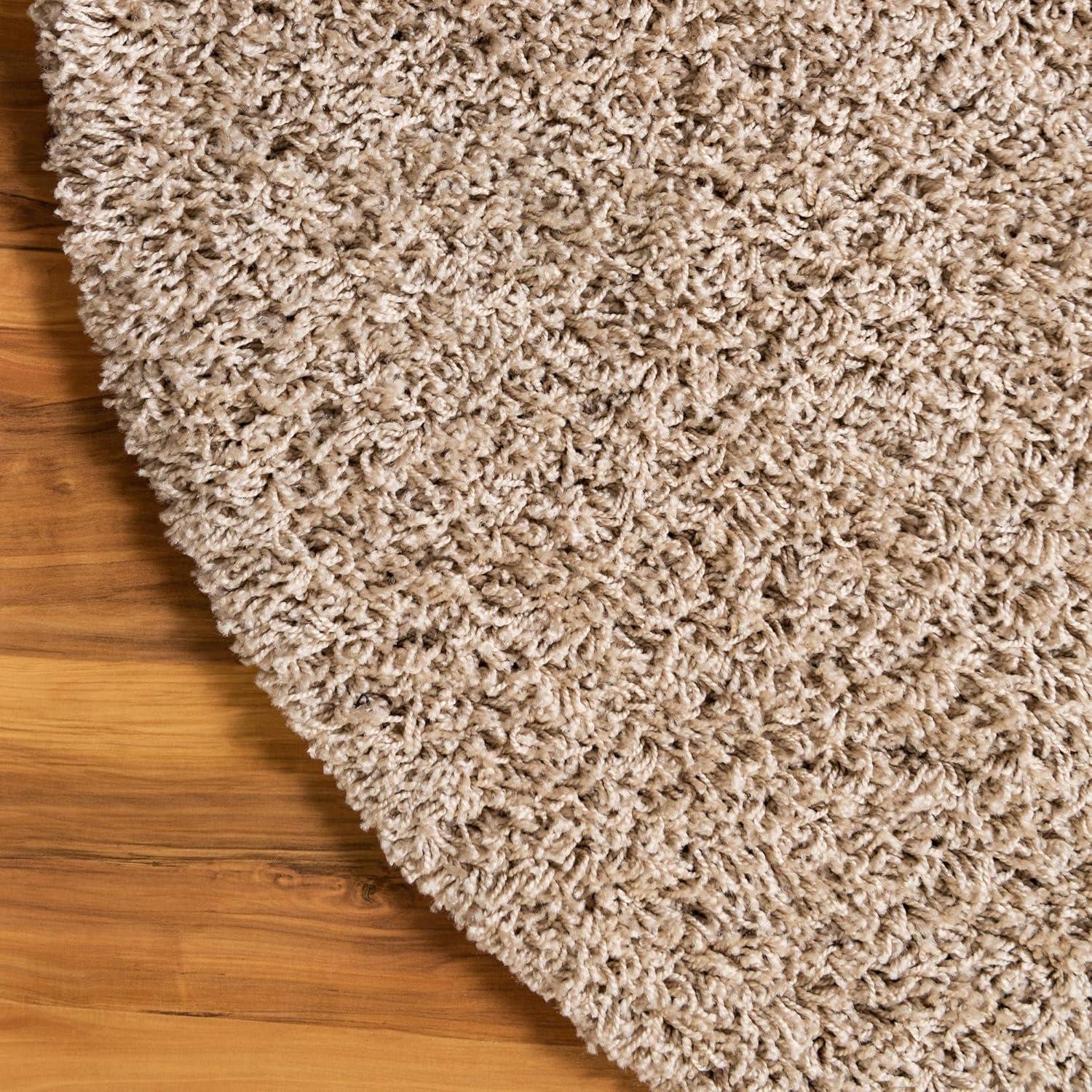 Unique Loom 8' 0 x 10' 0 Oval Solid Shag Taupe Area Rug