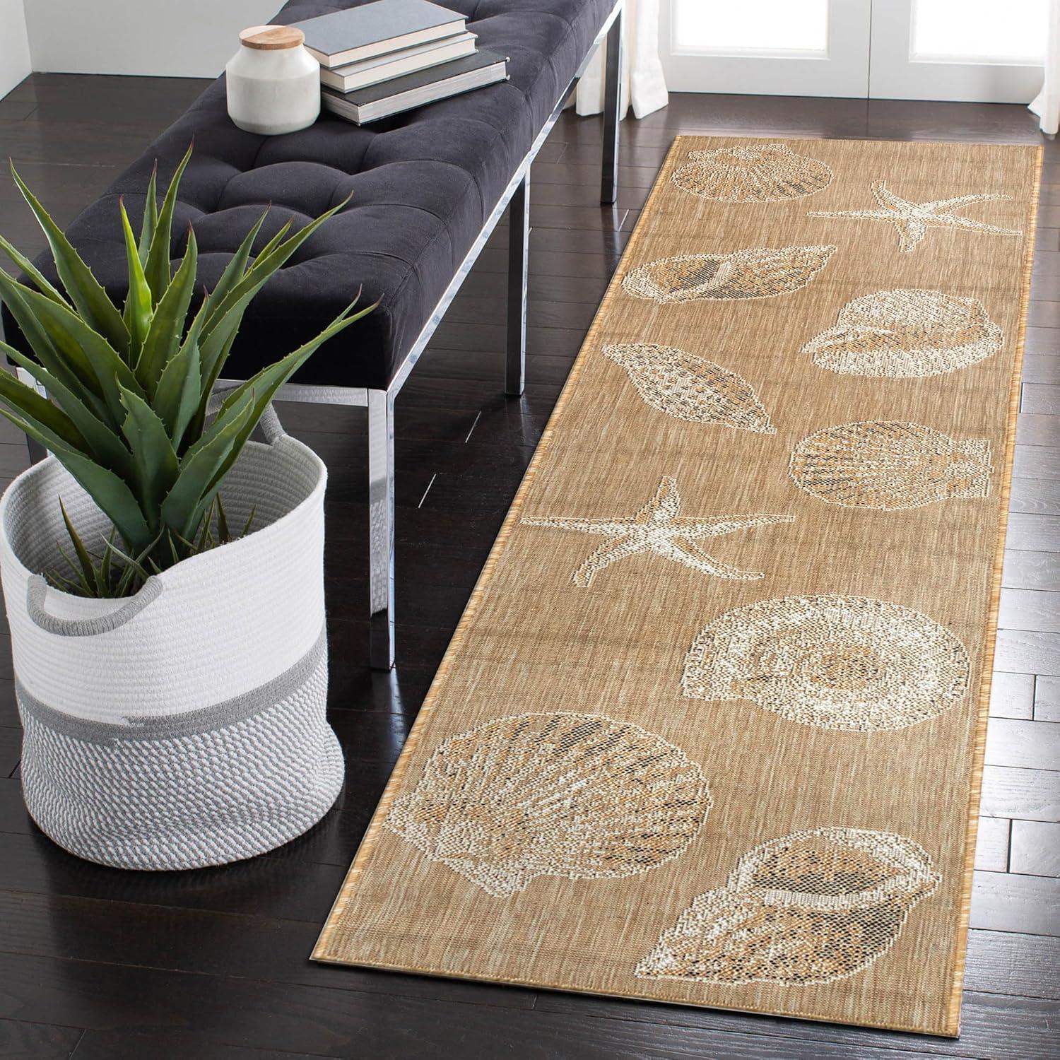 Coastal Charm Sand Synthetic 24" Stain-Resistant Rug