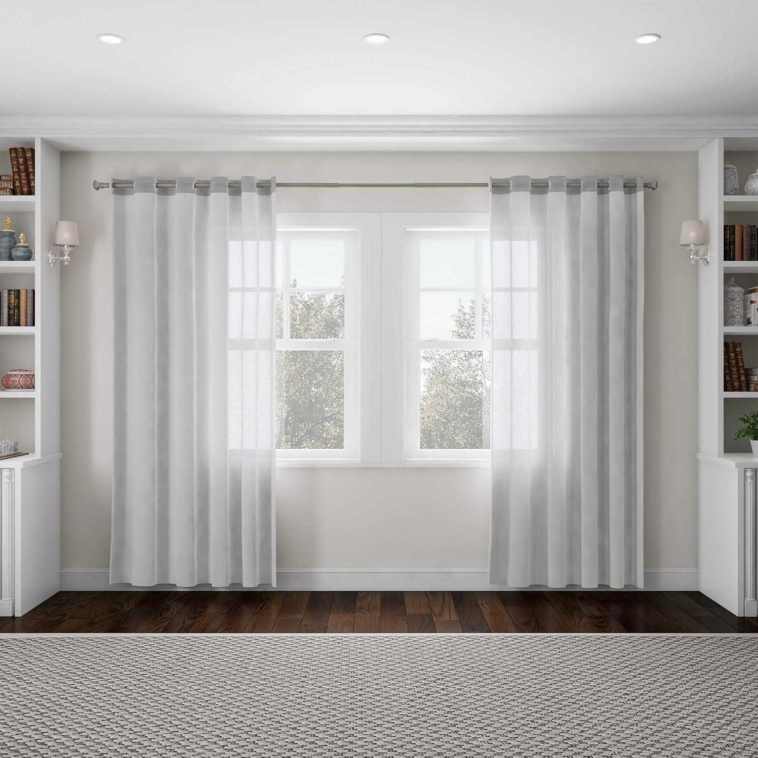 Lavish Home Decorative Modern Square Finials & Hardware- For Home Decor in Bedroom, Living Room & Kitchen- 66-120-Inch (Gray)