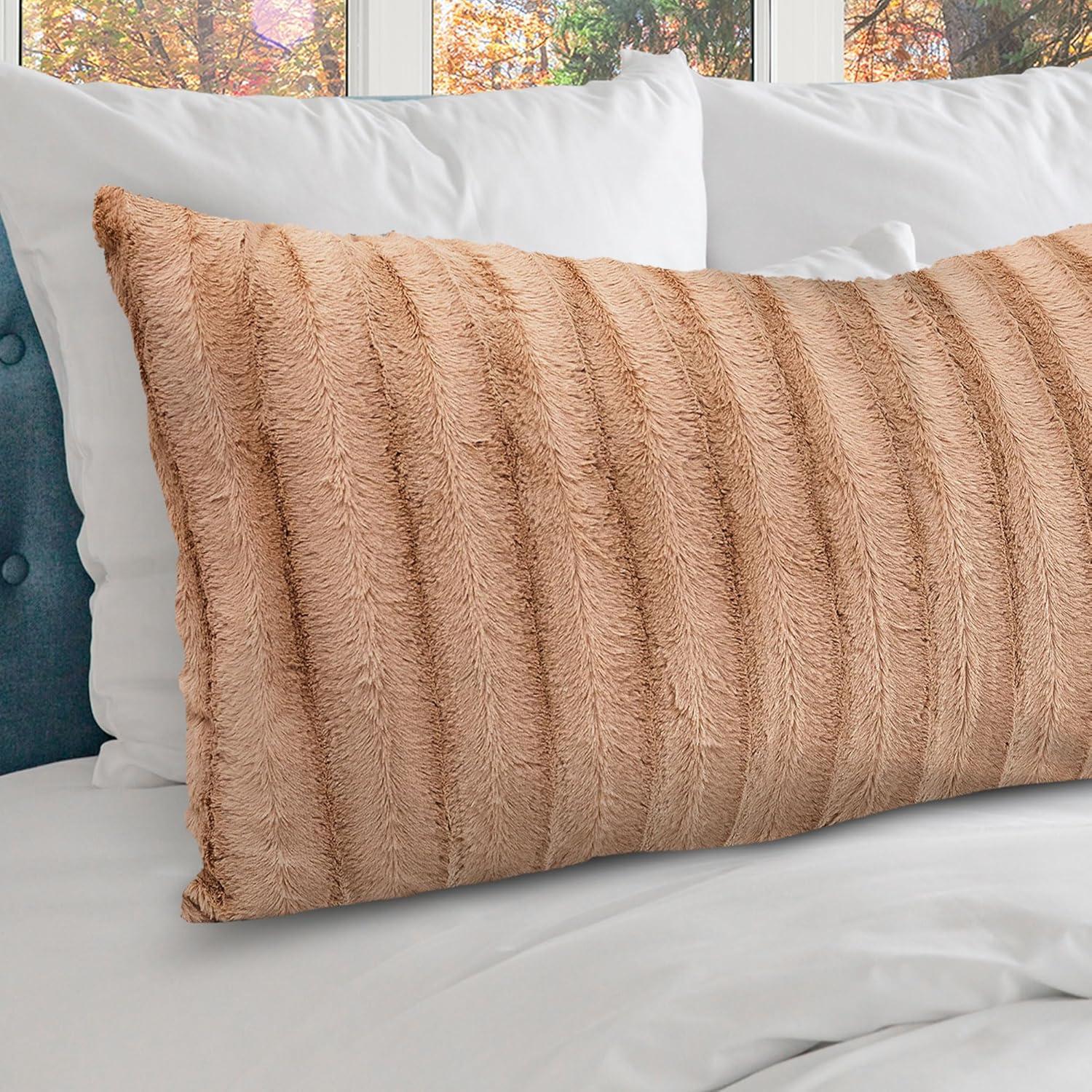 Cheer Collection Decorative Faux Fur Body Pillow - 18" x 40"