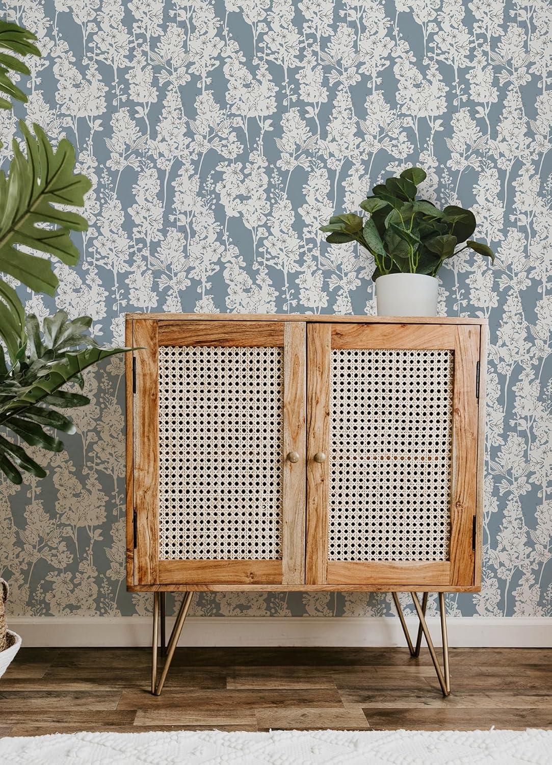 Larkspur 18' L x 20.5" W Peel and Stick Wallpaper Roll