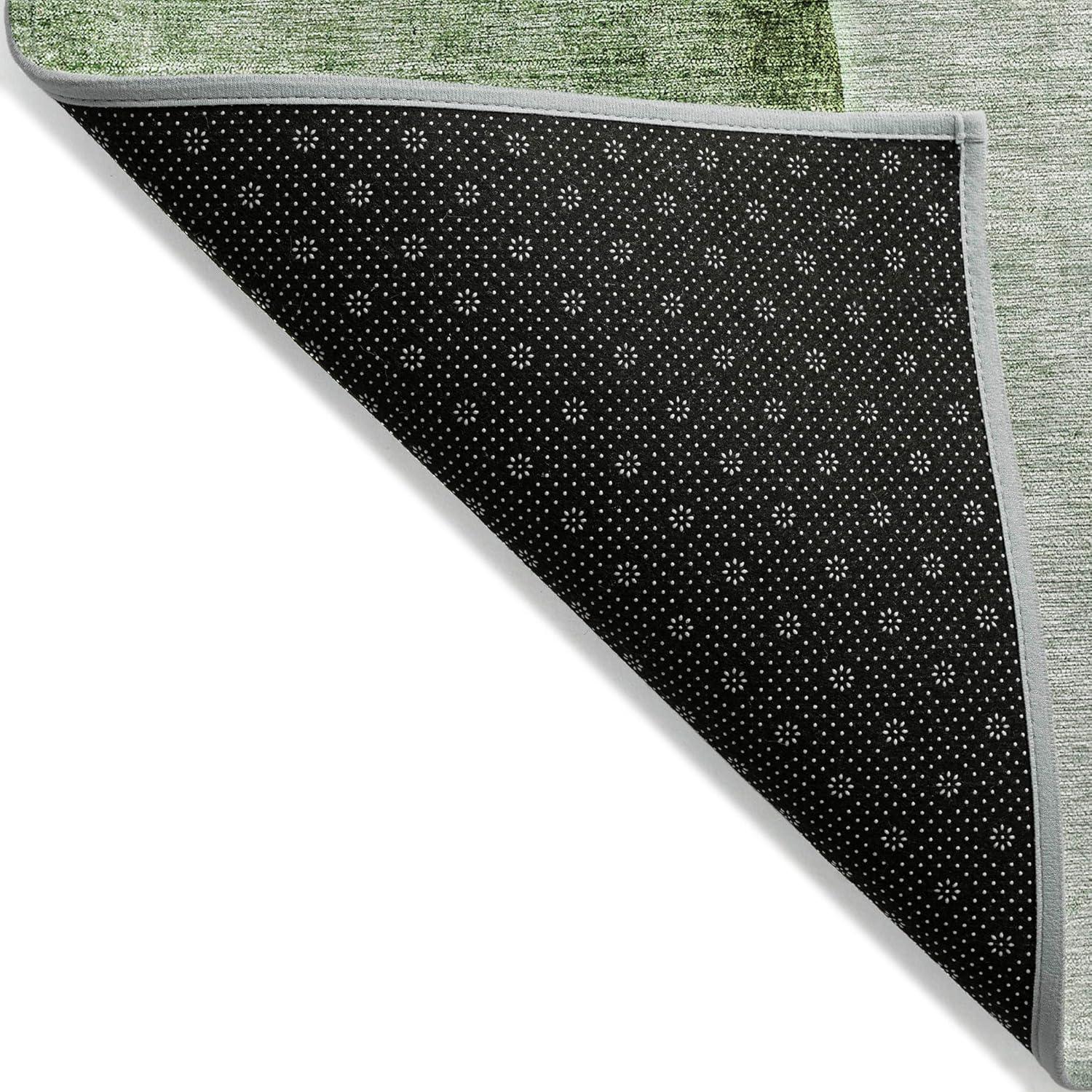 Green and Gray Abstract 8' x 10' Indoor Outdoor Area Rug