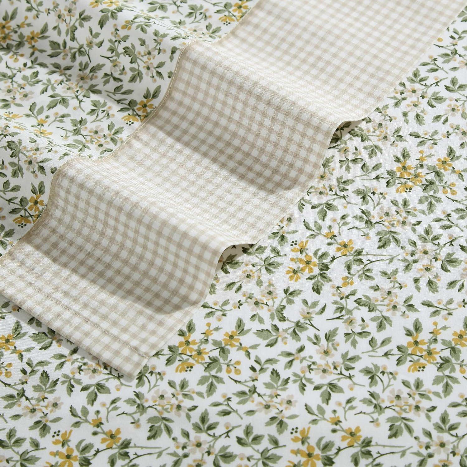 Tierney Twin Cotton Percale Floral Print Sheet Set