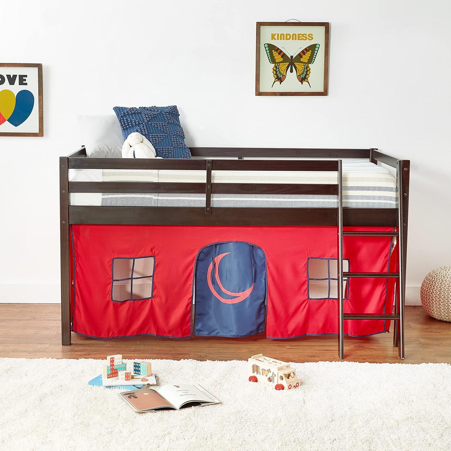 Alaterre Roxy Junior Loft - Espresso with Red and Blue Bottom Tent