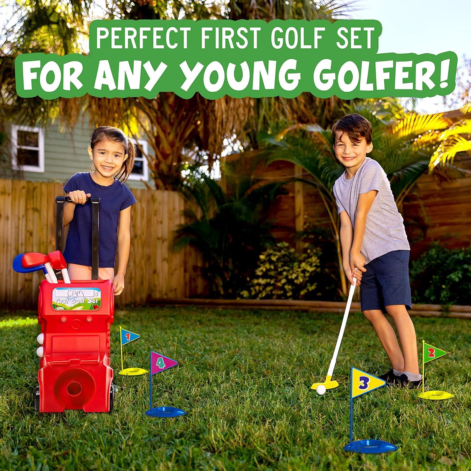 Franklin Sports Kids and Toddlers Toy Golf Set - Includes Carry Case, (4) Balls + (4) Holes