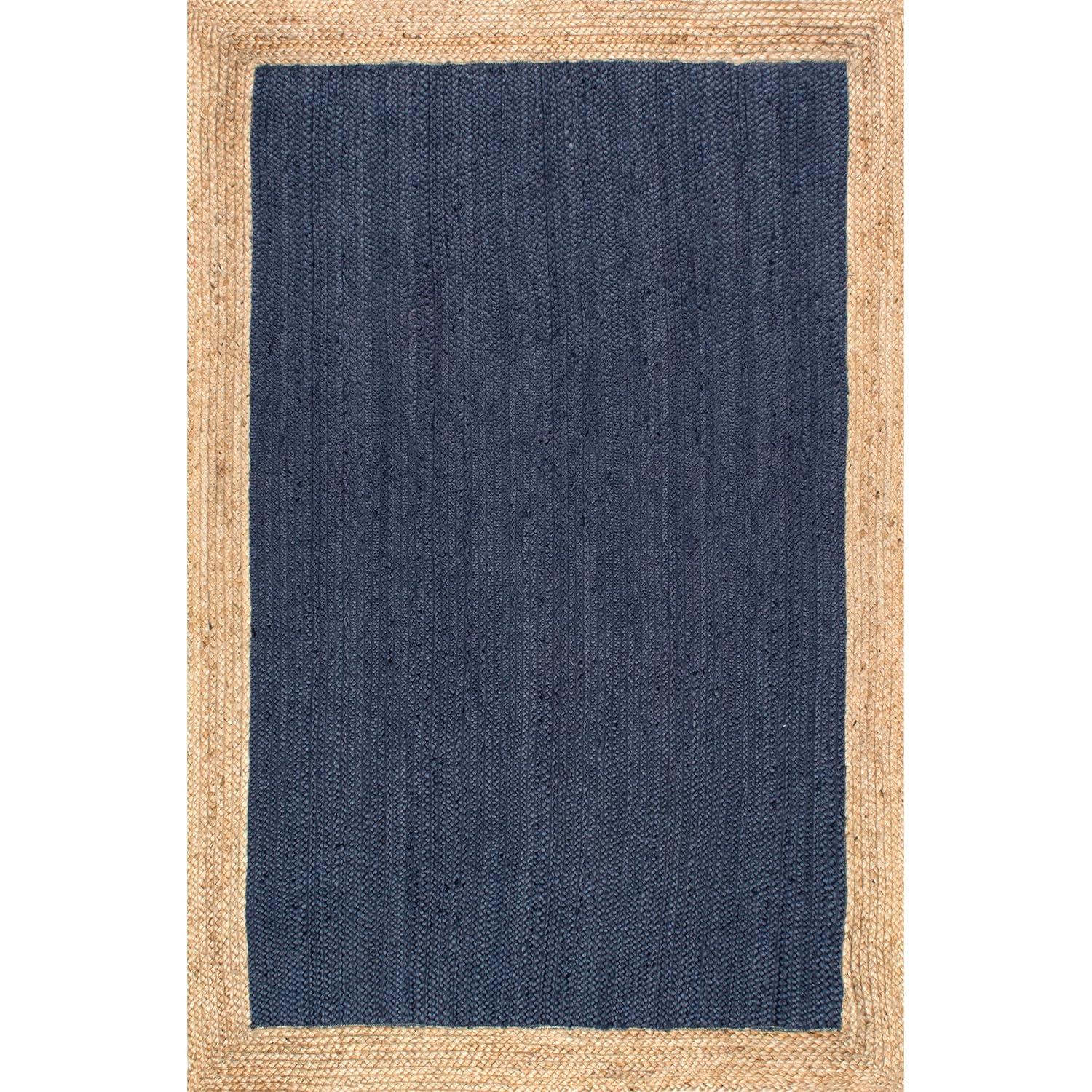 2'x3' Hand Woven Eleonora Area Rug Blue- nuLOOM: Modern Jute Runner, Low Pile, Indoor Use, Solid Pattern