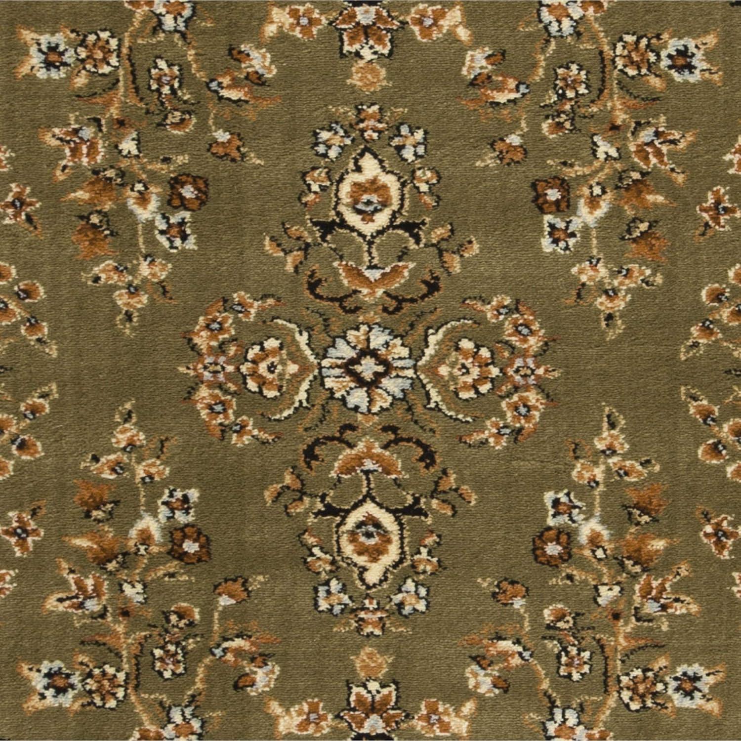 Lyndhurst Sarouk LNH331 Power Loomed Area Rug - Sage/Ivory - 6'x6' - Safavieh