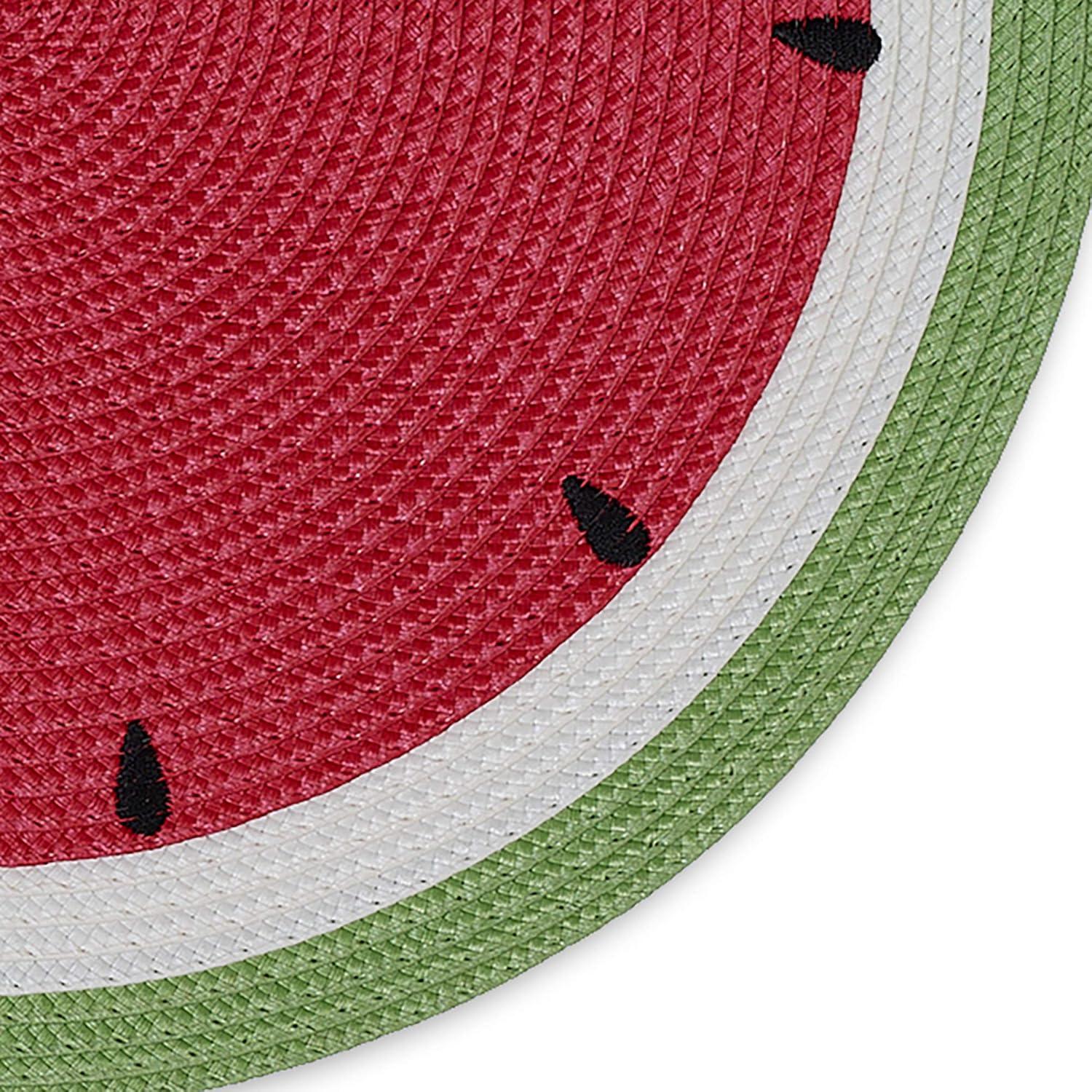DII Modern Plastic Summer Day Watermelon Placemat in Red (Set of 6)
