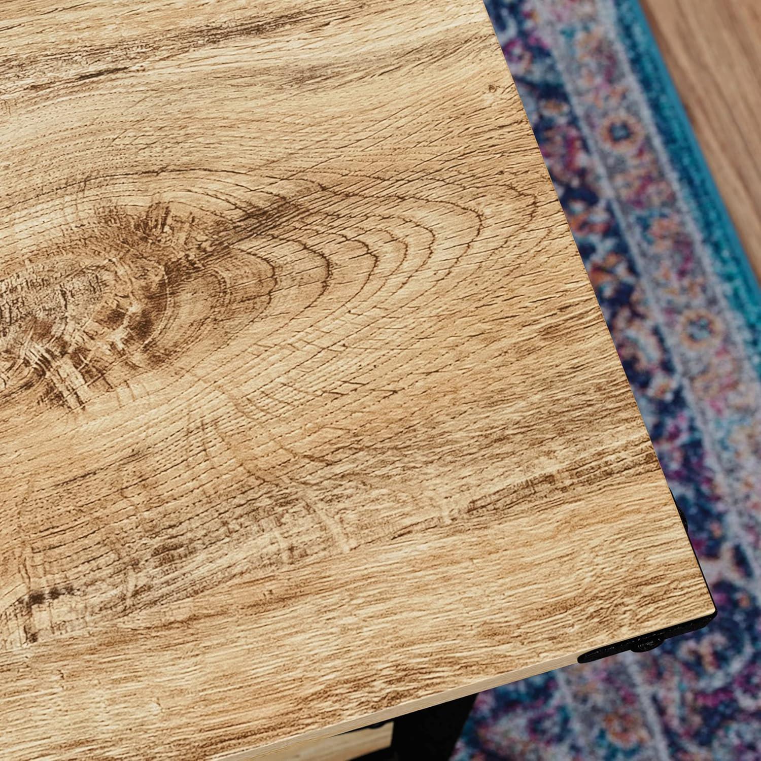 Sauder Steel River Milled Mesquite Small Desk with Drawers, Milled Mesquite Finish