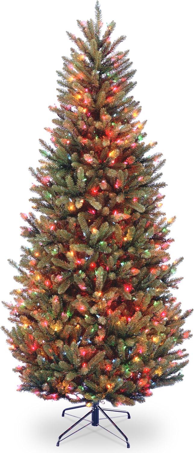 7.5' Prelit Slim Natural Fraser Fir Artificial Christmas Tree Multicolor Lights - National Tree Company