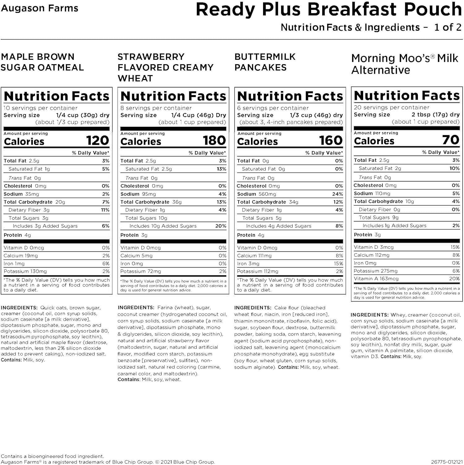 Ready Plus Breakfast Emergency Food Supply with 30-Year Shelf Life