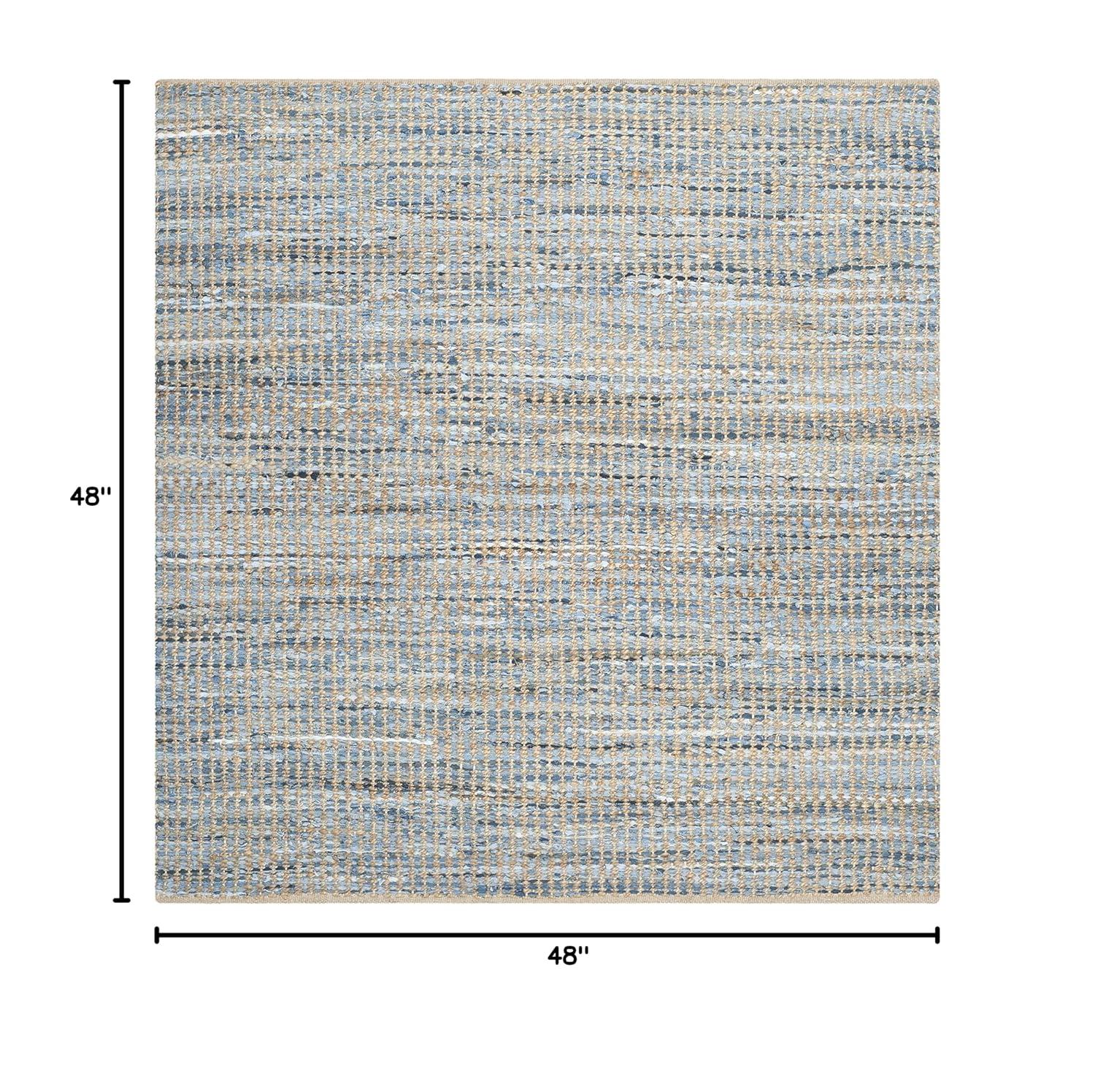 Cape Cod CAP352 Hand Woven Area Rug - Natural/Blue - 4'x4' - Safavieh.