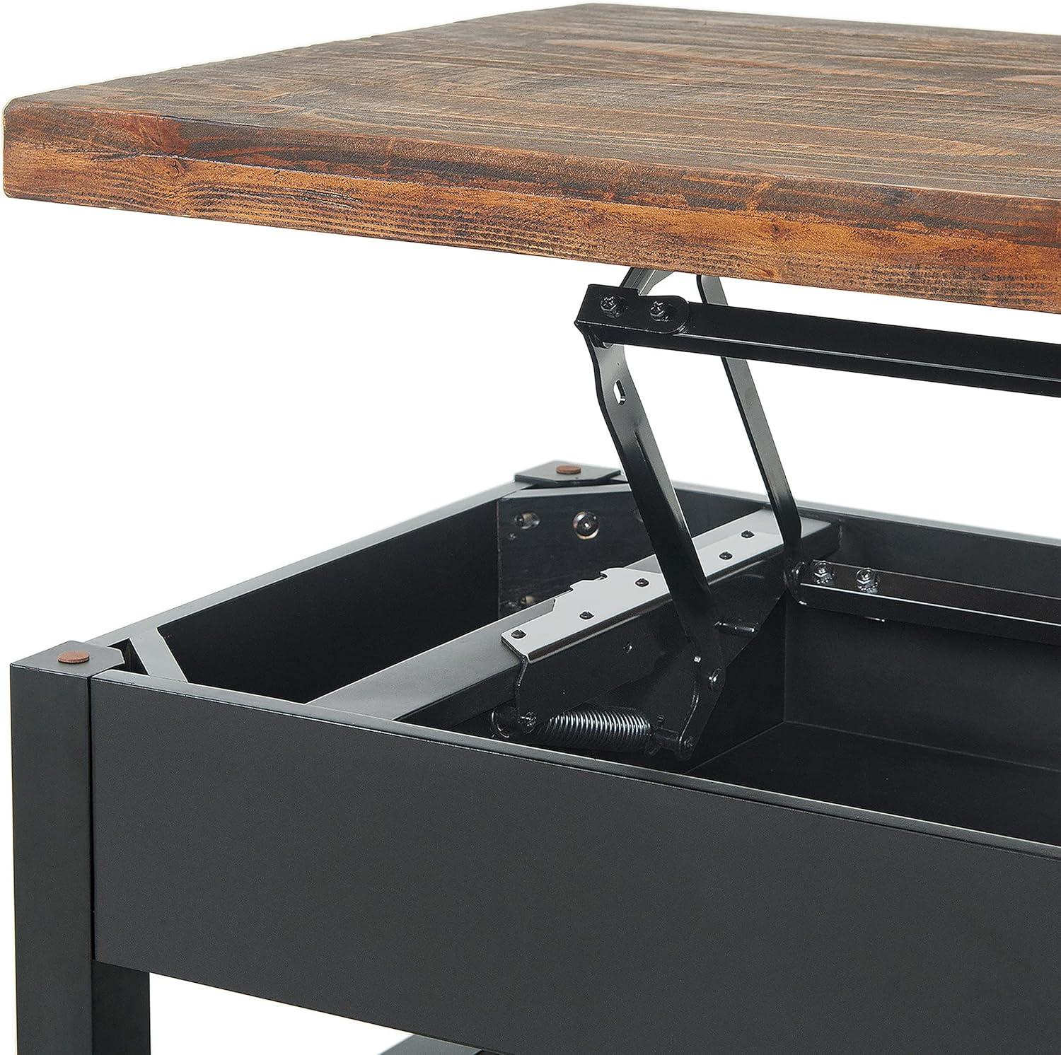 Alaterre Pomona 3-Piece Living Room Set with 42"W Lift Top Coffee Table and Two End Tables with Shelves