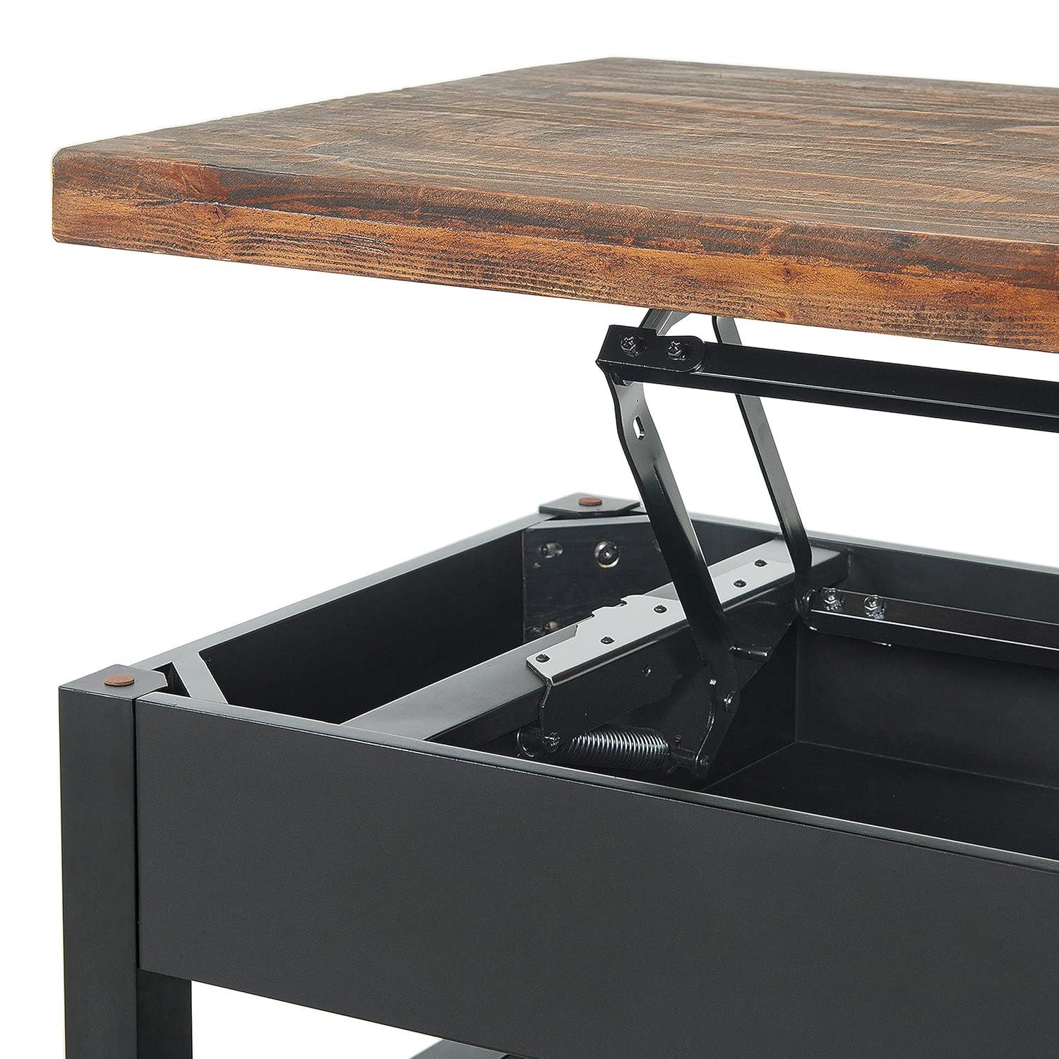 Alaterre Pomona 3-Piece Living Room Set with 42"W Lift Top Coffee Table and Two End Tables with Shelves