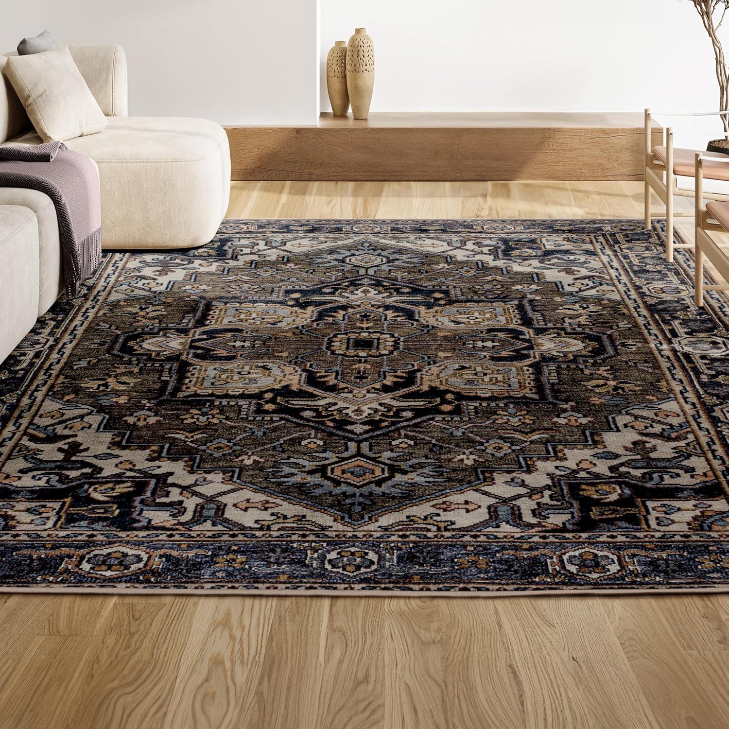 Cirali Ornate Large Medallion Washable Area Rug - JONATHAN Y