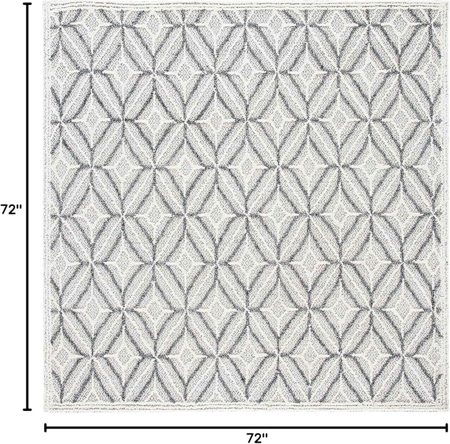 Trace TRC212 Hand Tufted Area Rug - Grey/Black - 6'x6' - Safavieh.
