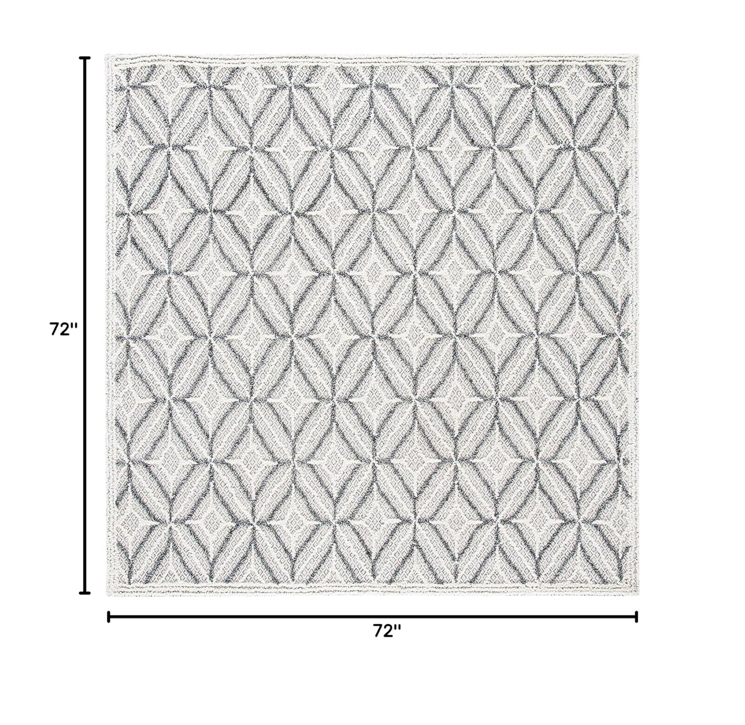 Trace TRC212 Hand Tufted Area Rug - Grey/Black - 6'x6' - Safavieh.