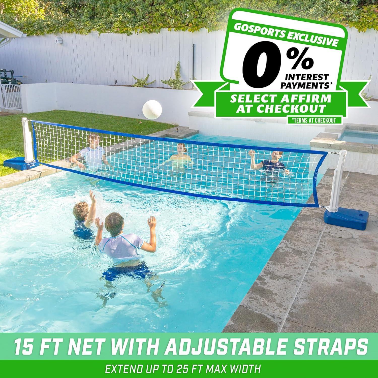 GoSports GoSports Splash Hoop 2-in-1 Pool Basketball Hoop & Volleyball Net Game Set