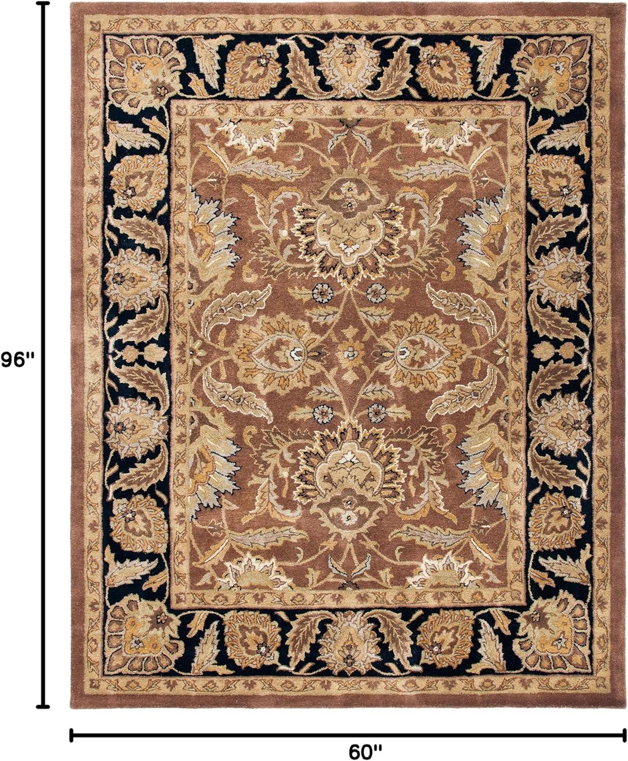 SAFAVIEH Classic Shanelle Traditional Wool Area Rug, Rust/Black, 5' x 8'