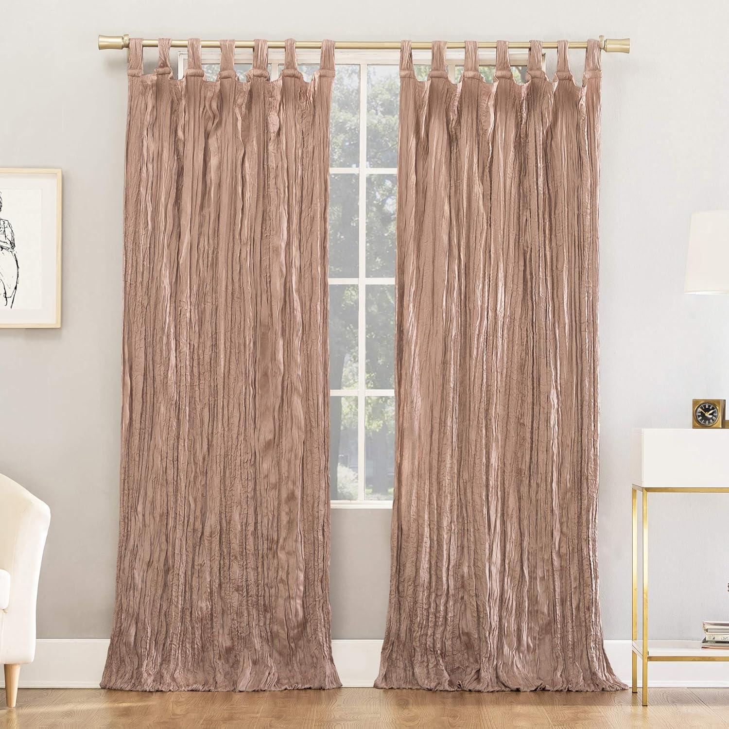 Odelia Distressed Velvet Tab Top Light Filtering Curtain Panel - No. 918