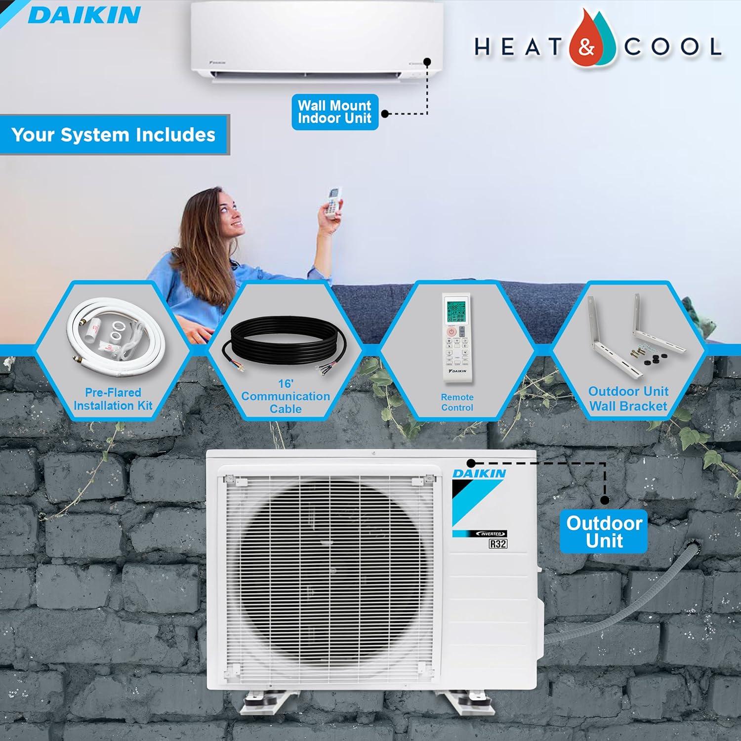 Daikin 18000 BTU 18 SEER2 Entra Series Ductless Mini-Split Air Conditioner - R32