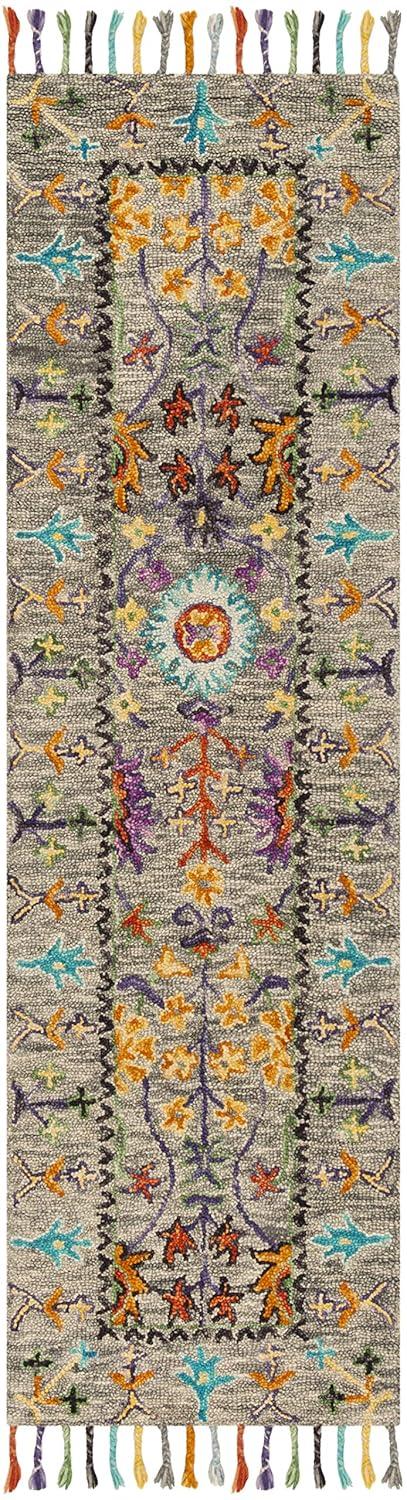 Blossom BLM453 Hand Tufted Indoor Runner Rug - Grey/Multi - 2'3"x8' - Safavieh
