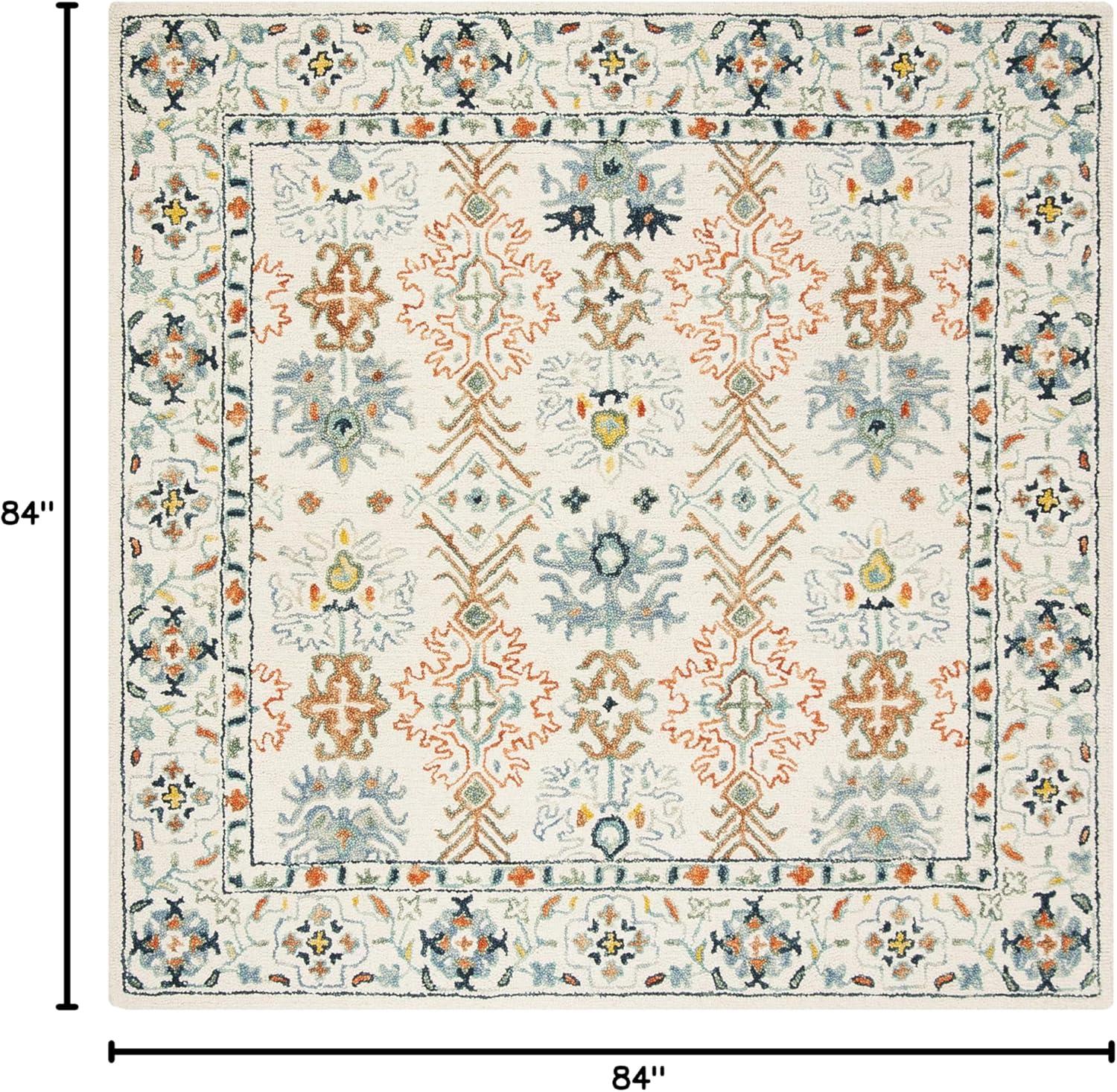 Aspen APN310 Hand Tufted Indoor Area Rug - Ivory/Blue - 7'x7' - Safavieh