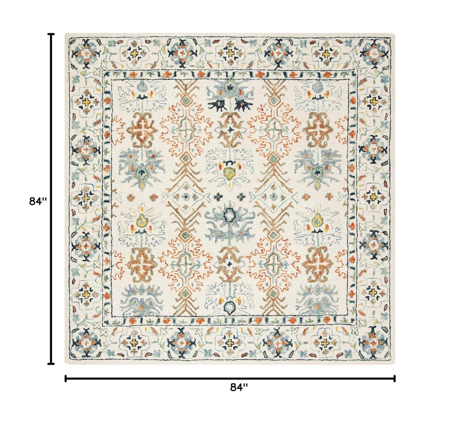 Aspen APN310 Hand Tufted Indoor Area Rug - Ivory/Blue - 7'x7' - Safavieh