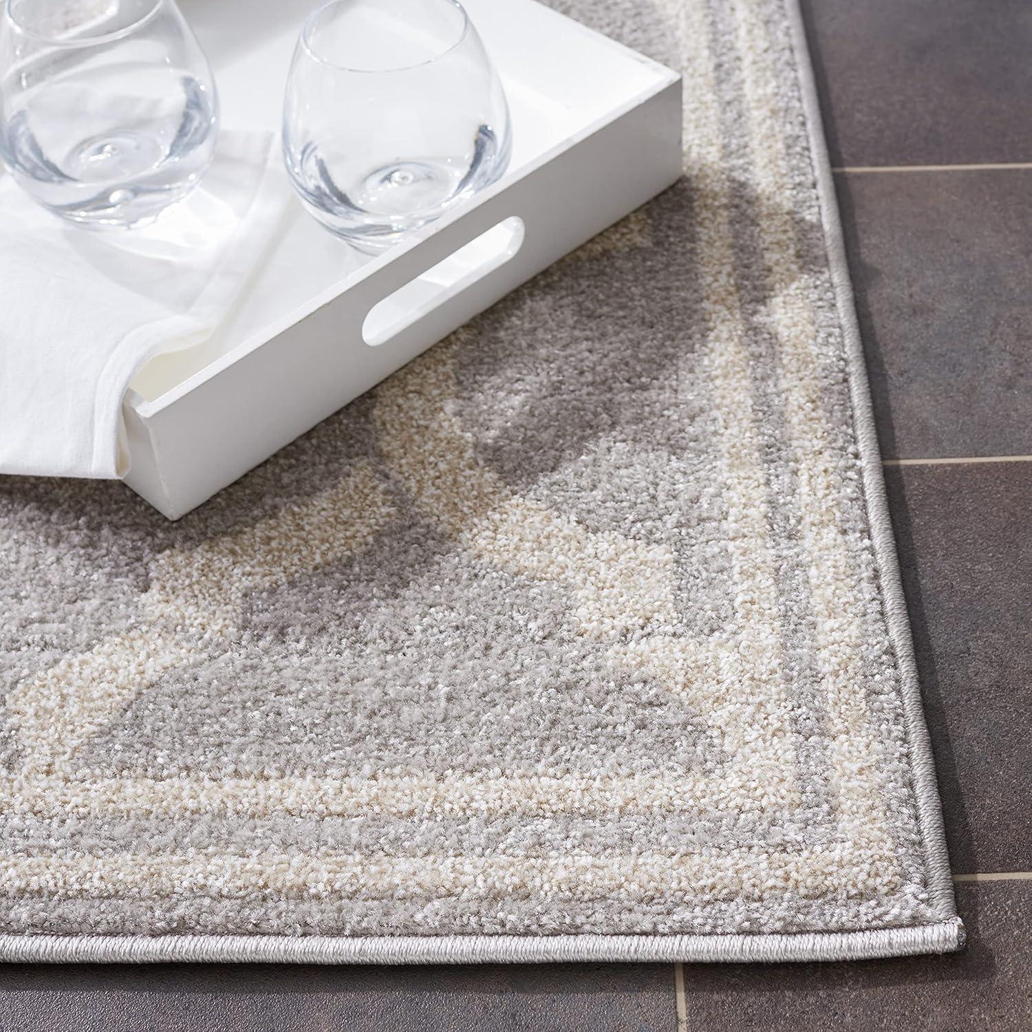 Amherst AMT415 Power Loomed Indoor Area Rug - Light Grey/Ivory - 5'3"x8' - Safavieh