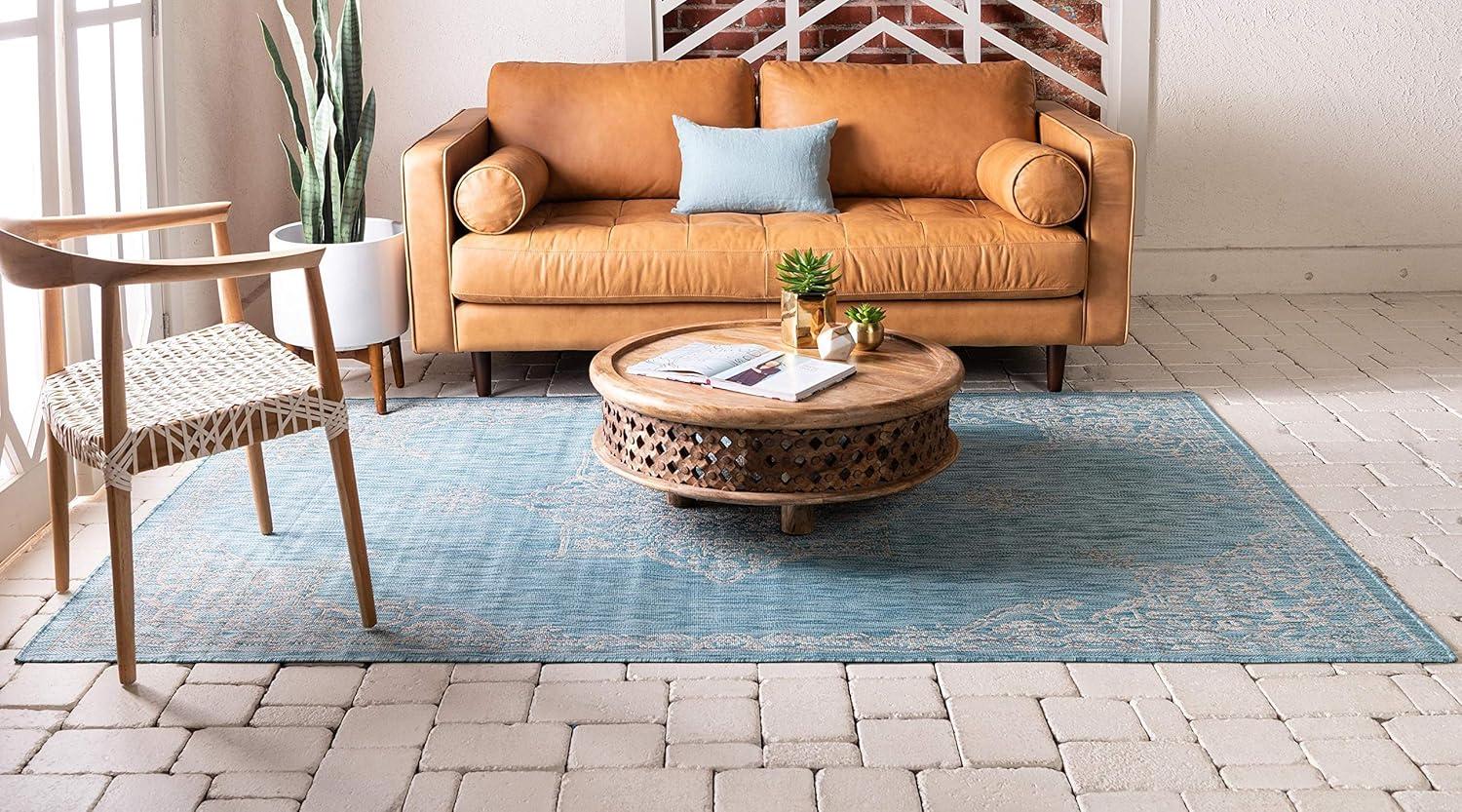 Unique Loom Outdoor Traditional Antique Medallion Woven Area Rug