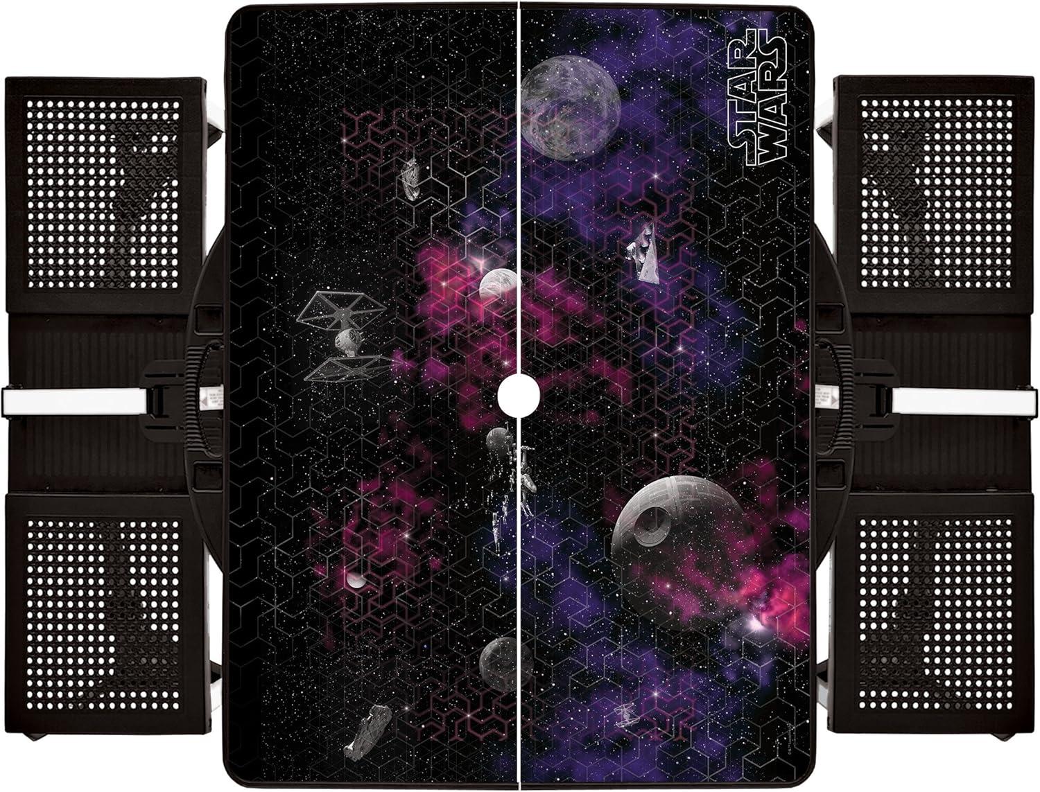 Death Star Black Picnic Table Sport Portable Folding Table with Seats