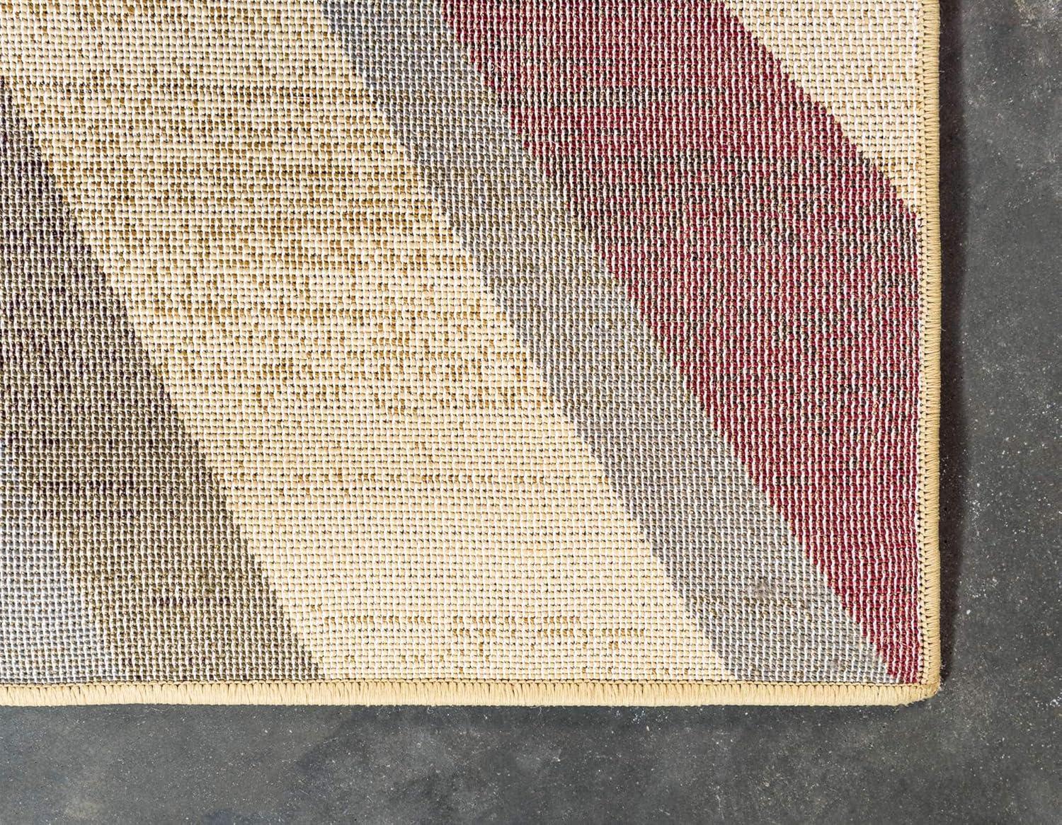 Unique Loom Barista Collection Area Rug - Ngada (9' x 12' 2" Rectangle Beige/Red)