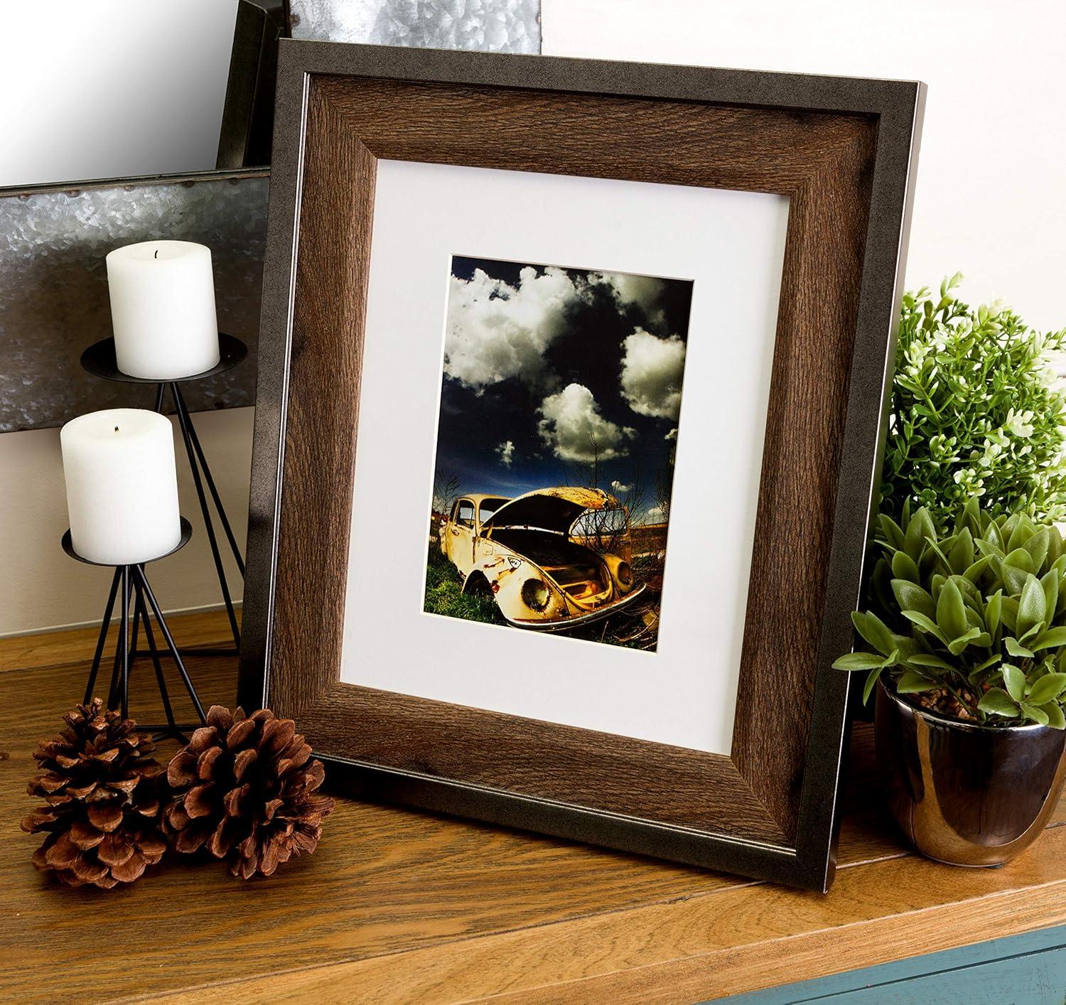 Classic Black and Walnut Wood 8x10 Tabletop Wall Frame