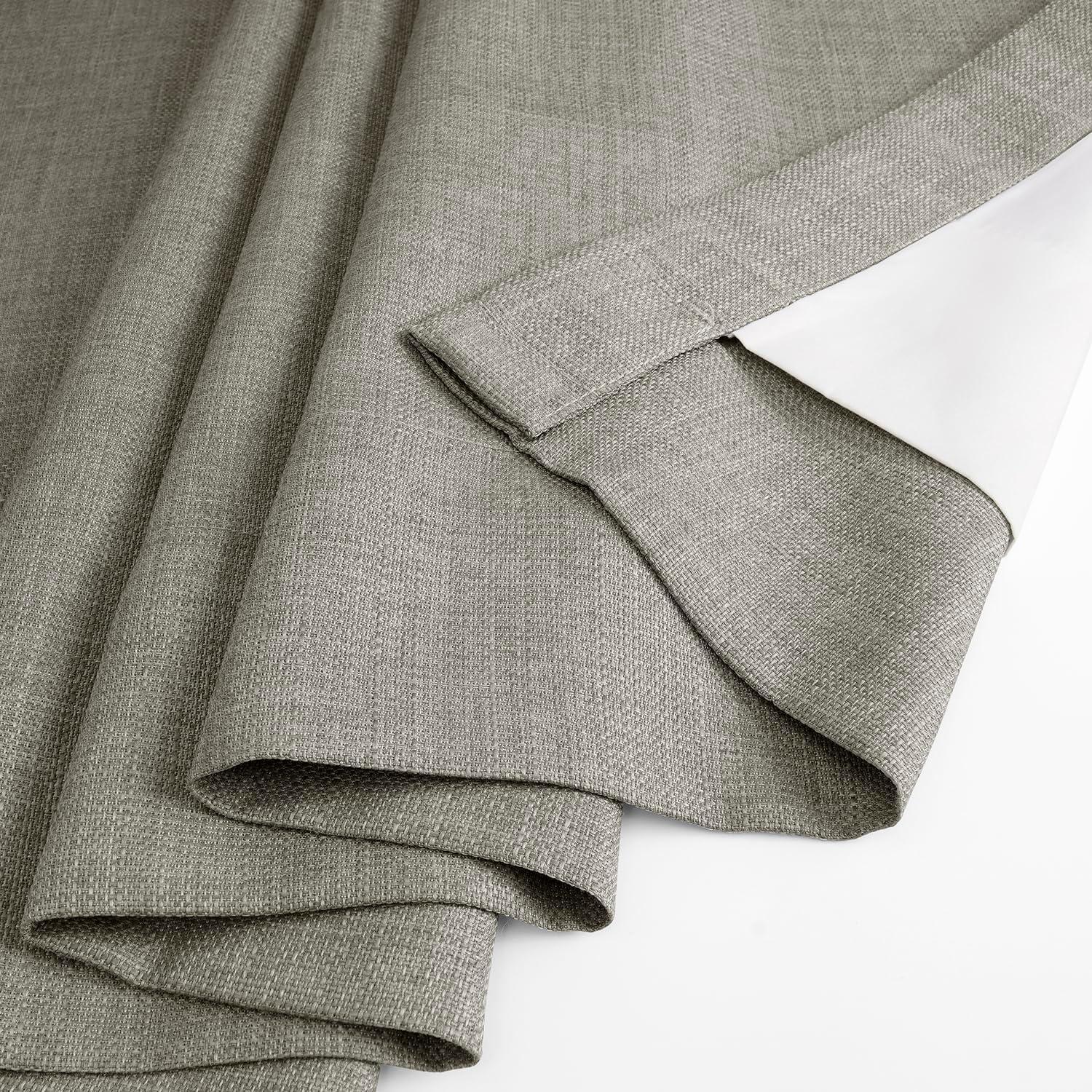 HPD Half Price Drapes Taupe Grey Italian Faux Linen Room Darkening Curtains with Rod Pocket - 1 Panel - Window Curtains for Living Room & Curtains for Bedroom, 50W X 84L