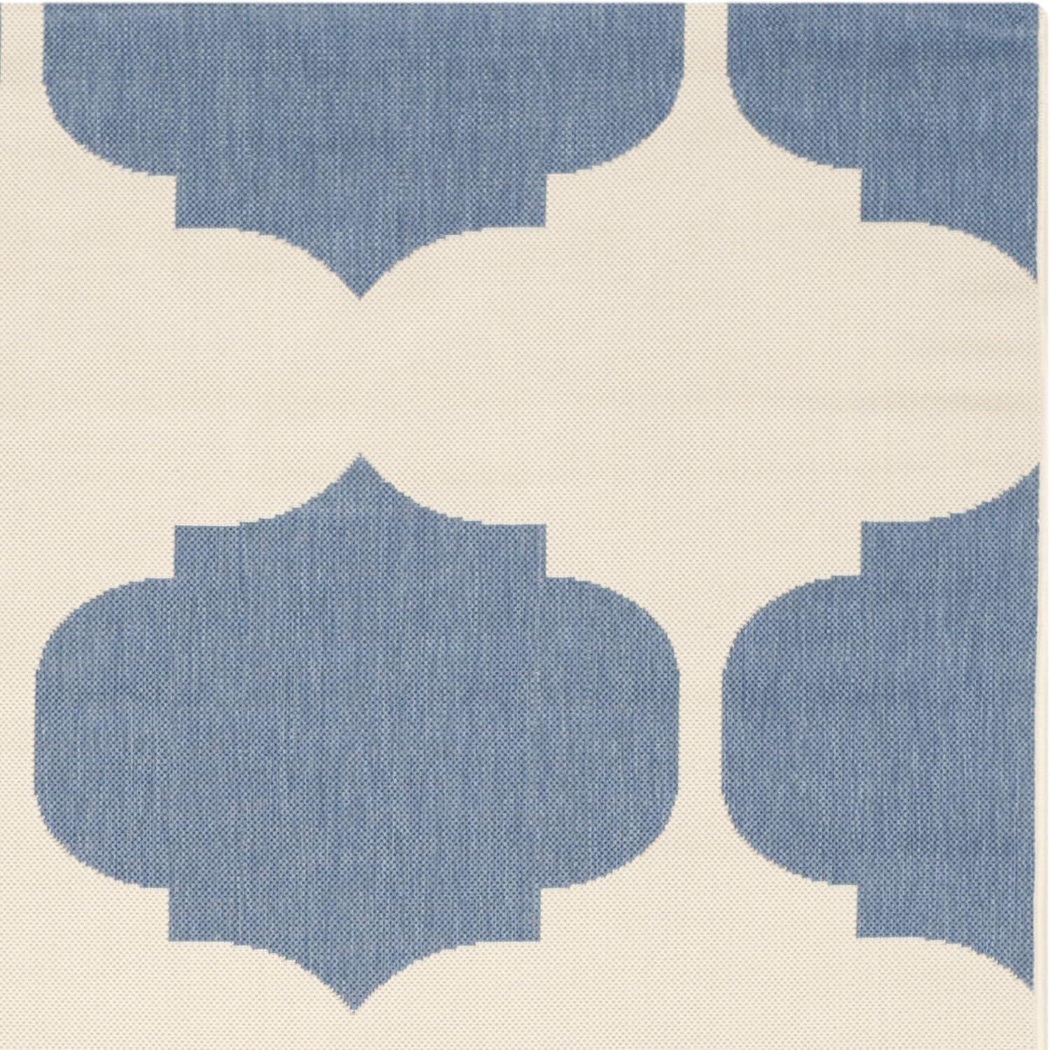 SAFAVIEH Courtyard Elwyn Geometric Indoor/Outdoor Area Rug, Beige/Blue, 9' x 12'