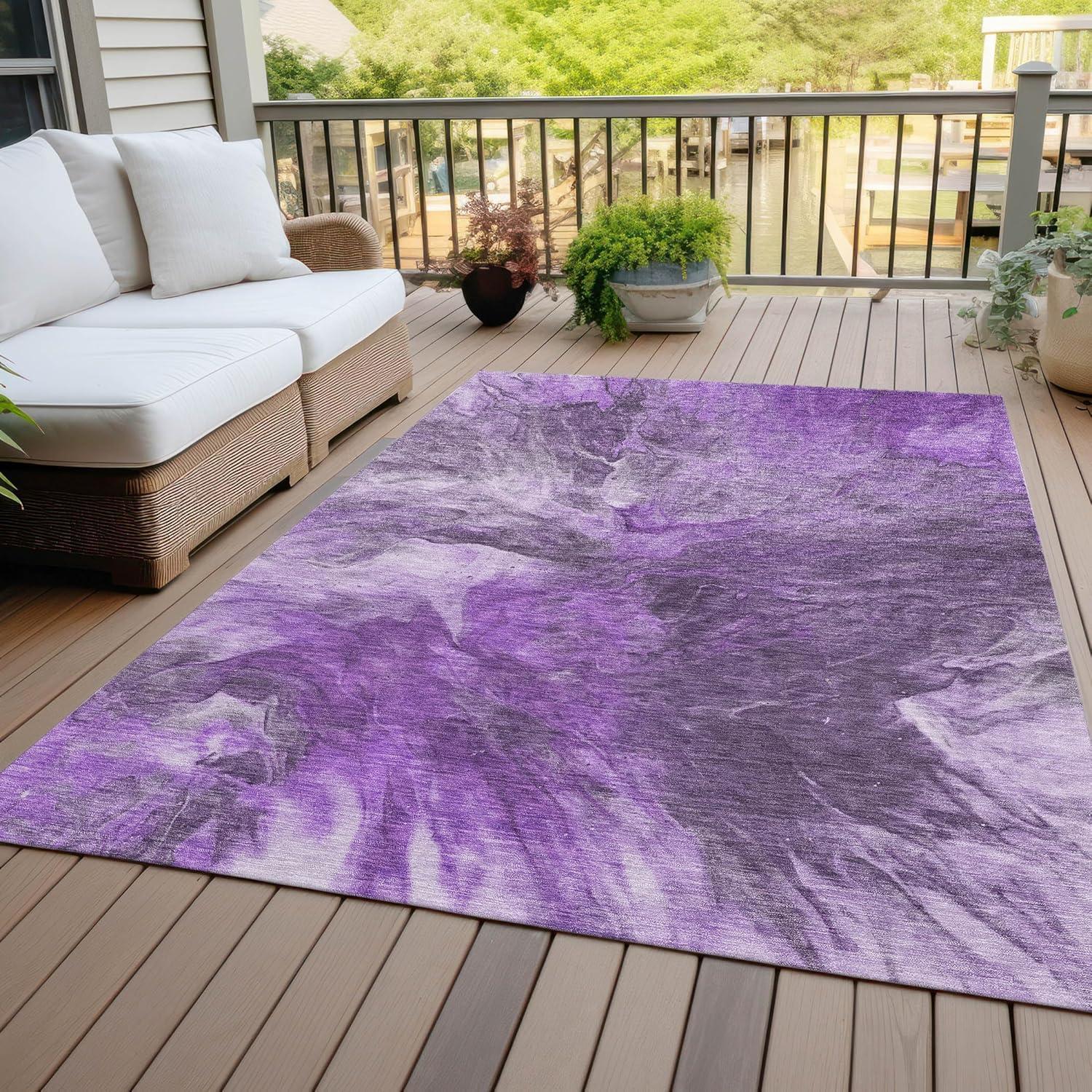 Addison Rugs Chantille ACN641 Purple 5' x 7'6" Indoor Outdoor Area Rug, Easy Clean, Machine Washable, Non Shedding, Bedroom, Living Room, Dining Room, Kitchen, Patio Rug