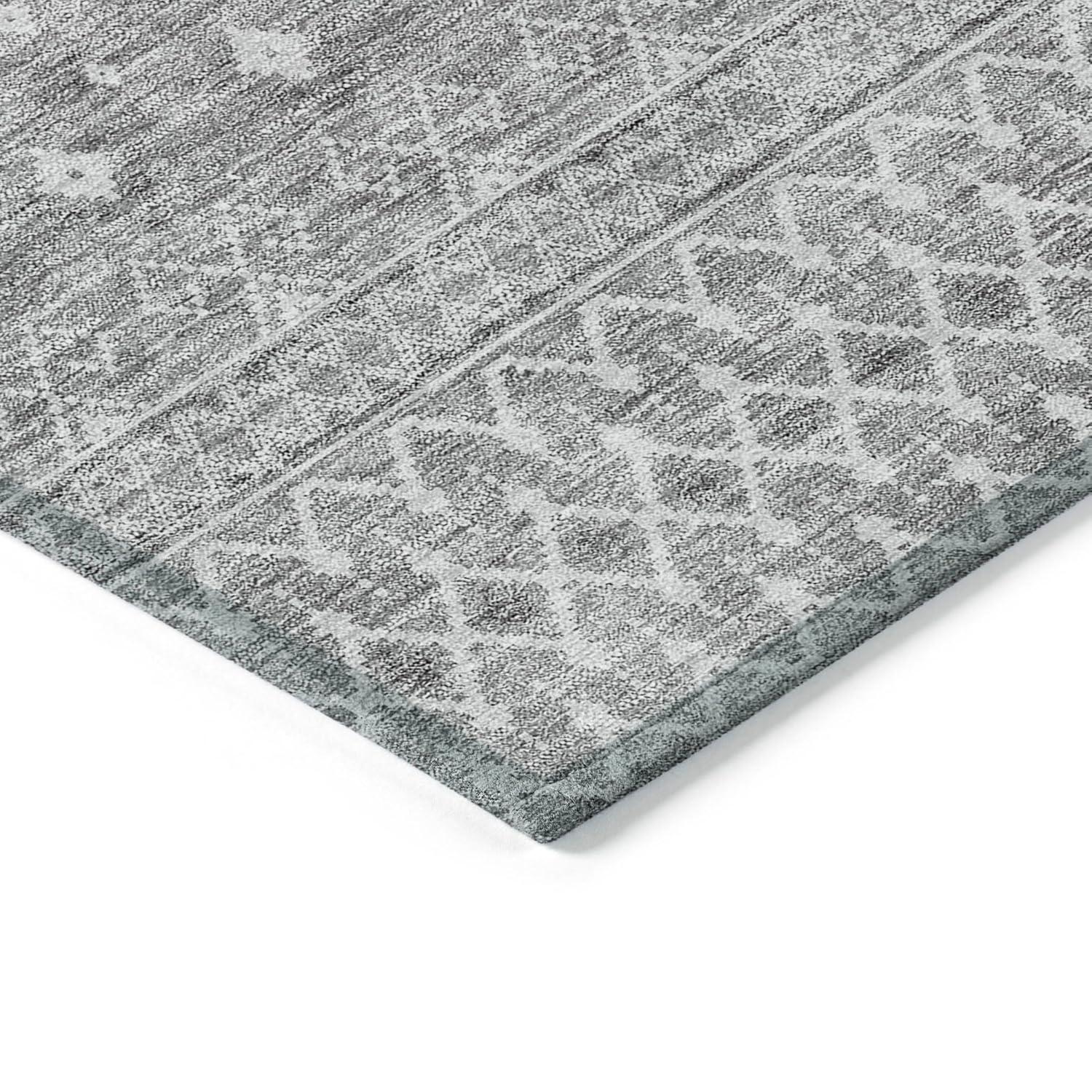 Silver Flat Woven Synthetic Indoor Outdoor Runner Rug