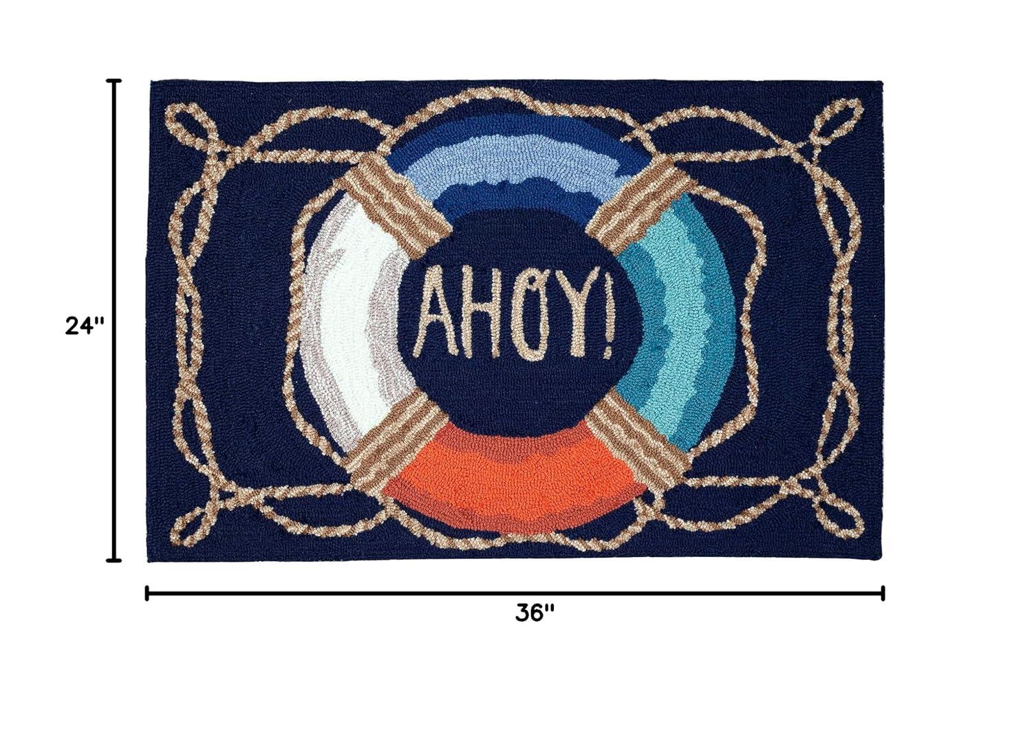 Liora Manne Frontporch Anchor Indoor/Outdoor Rug Navy 2' x 3'