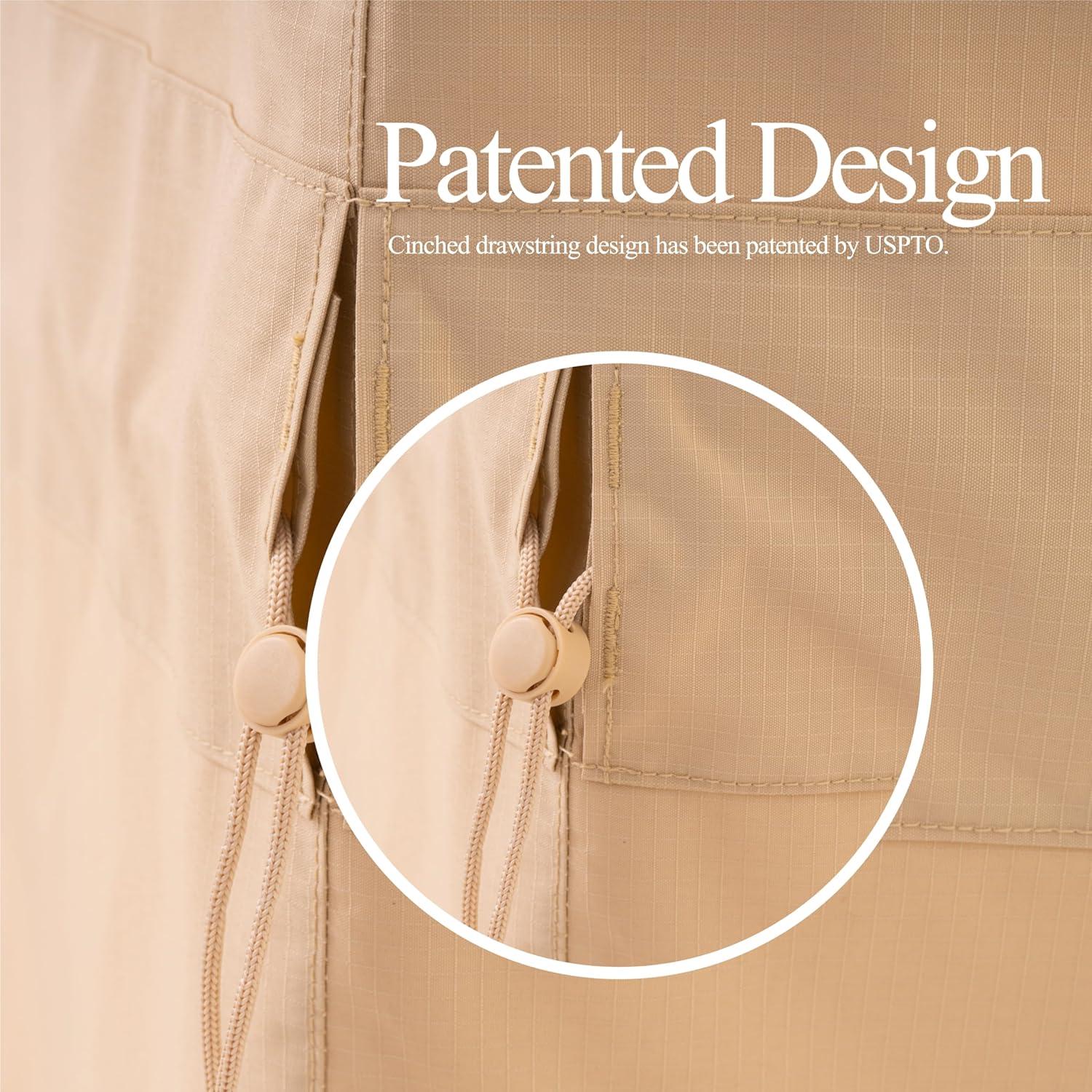 WJ-X3 Waterproof Patio Outdoor Lounge Chair Covers, 33" W x 35" D x 36" H, Biege