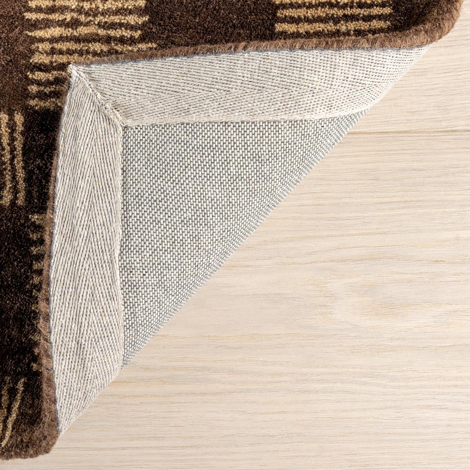 Nuloom Quince Checkered Wool Area Rug, 4' x 6', Brown