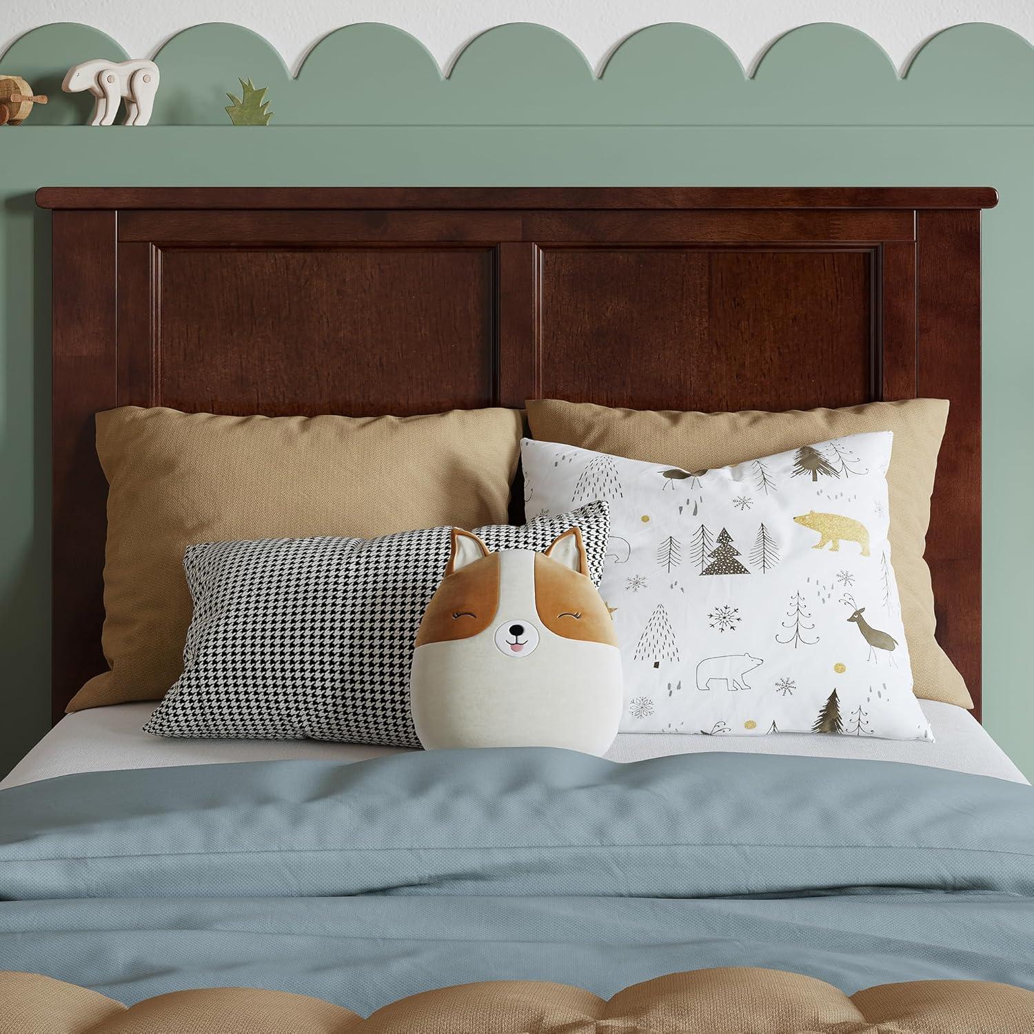 AFI Charlotte King Solid Wood Low Profile Platform Bed, Walnut