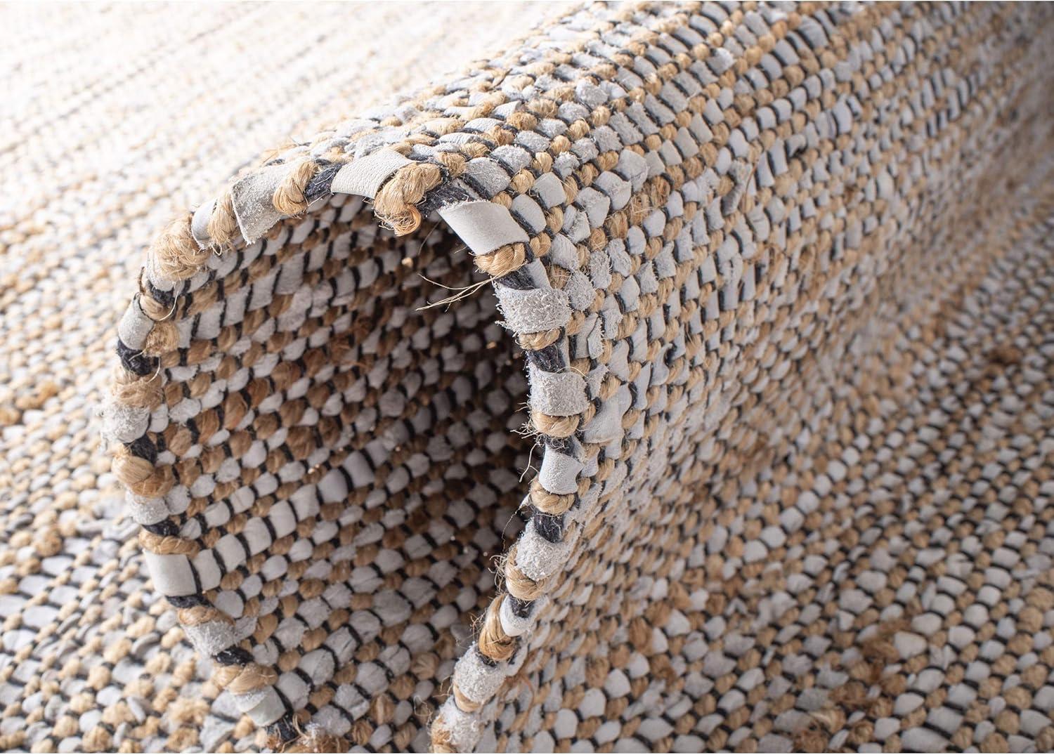 Vintage Leather VTL203 Hand Woven Indoor Area Rug - Silver - 8'x10' - Safavieh