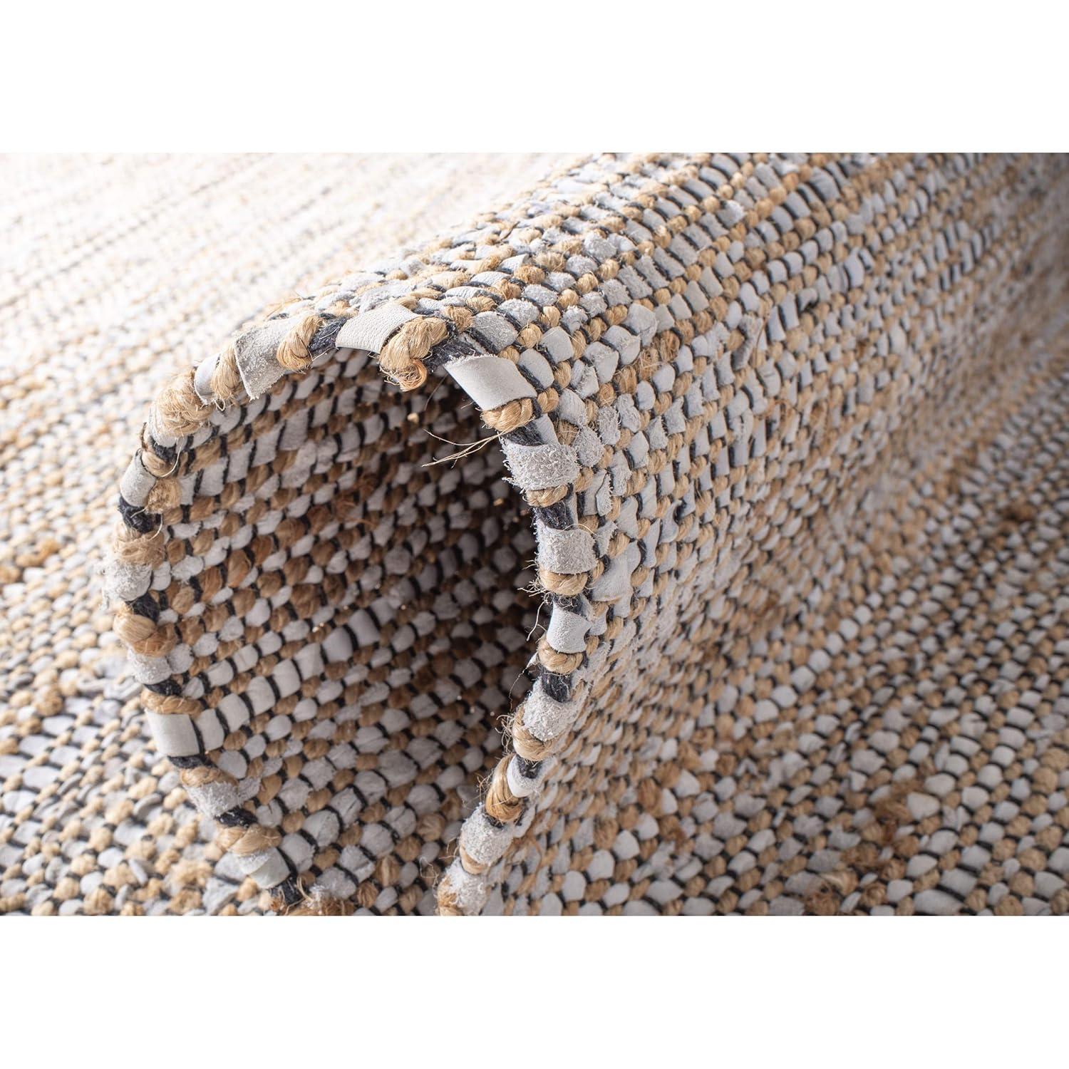Vintage Leather VTL203 Hand Woven Indoor Area Rug - Silver - 8'x10' - Safavieh