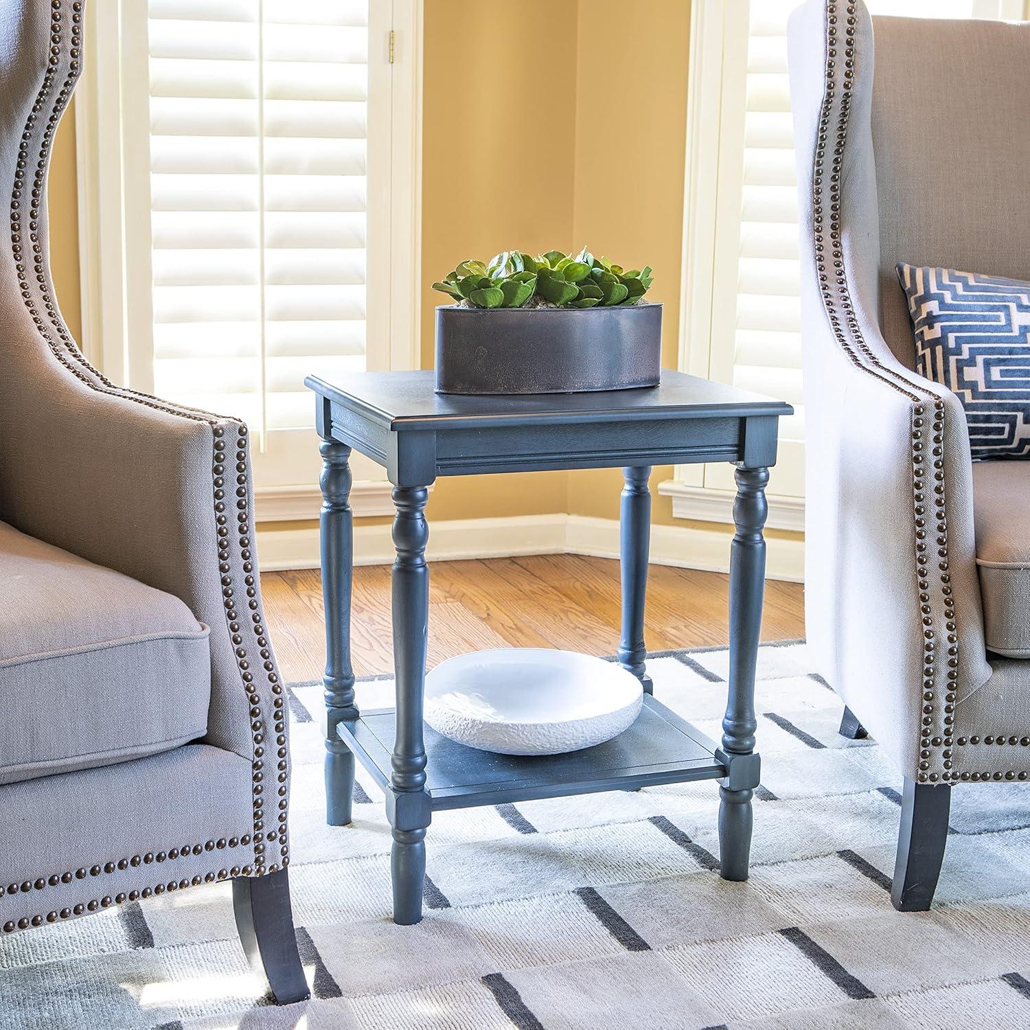 Blue Gray Simplify 24" Solid Wood Storage End Table