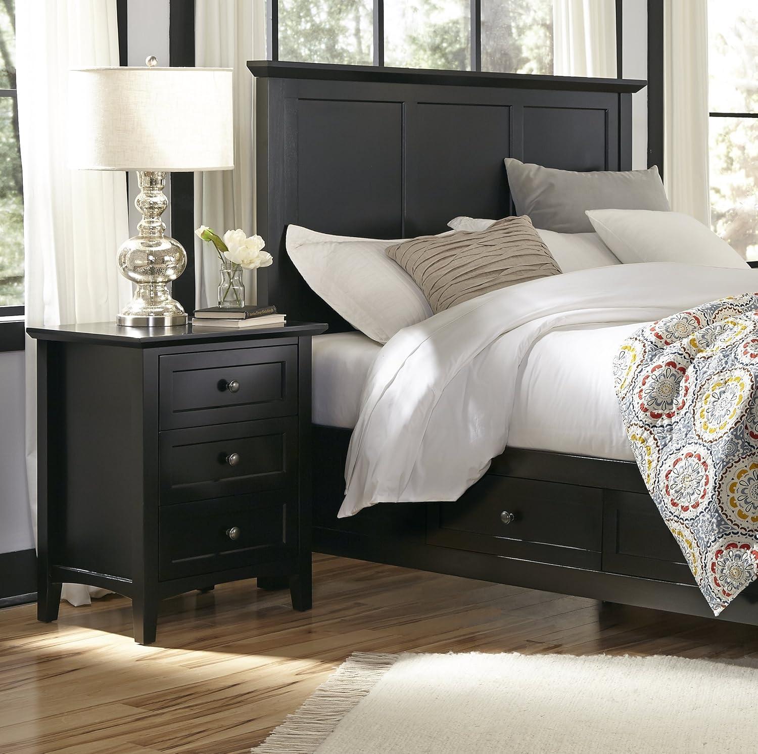 Modus Paragon 3 Drawer Nightstand in Black