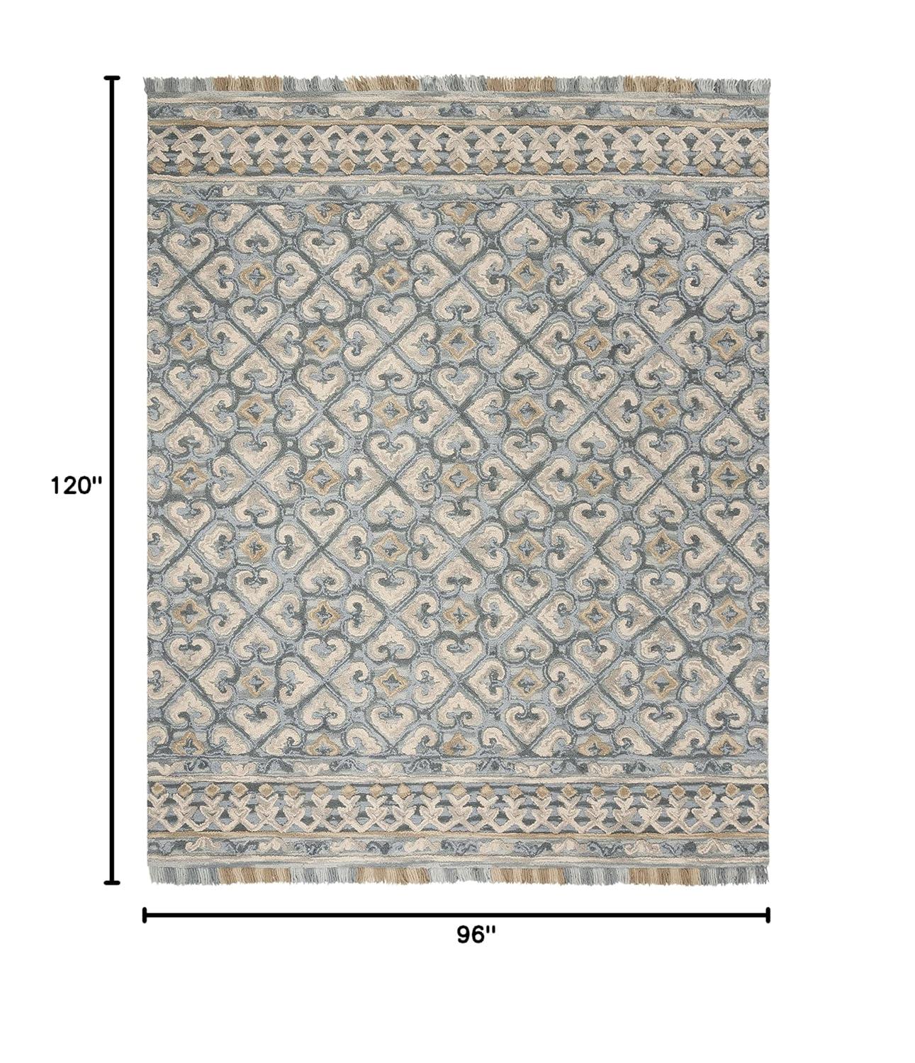 Blossom BLM420 Hand Tufted Area Rug - Light Beige/Blue - 8'x10' - Safavieh.